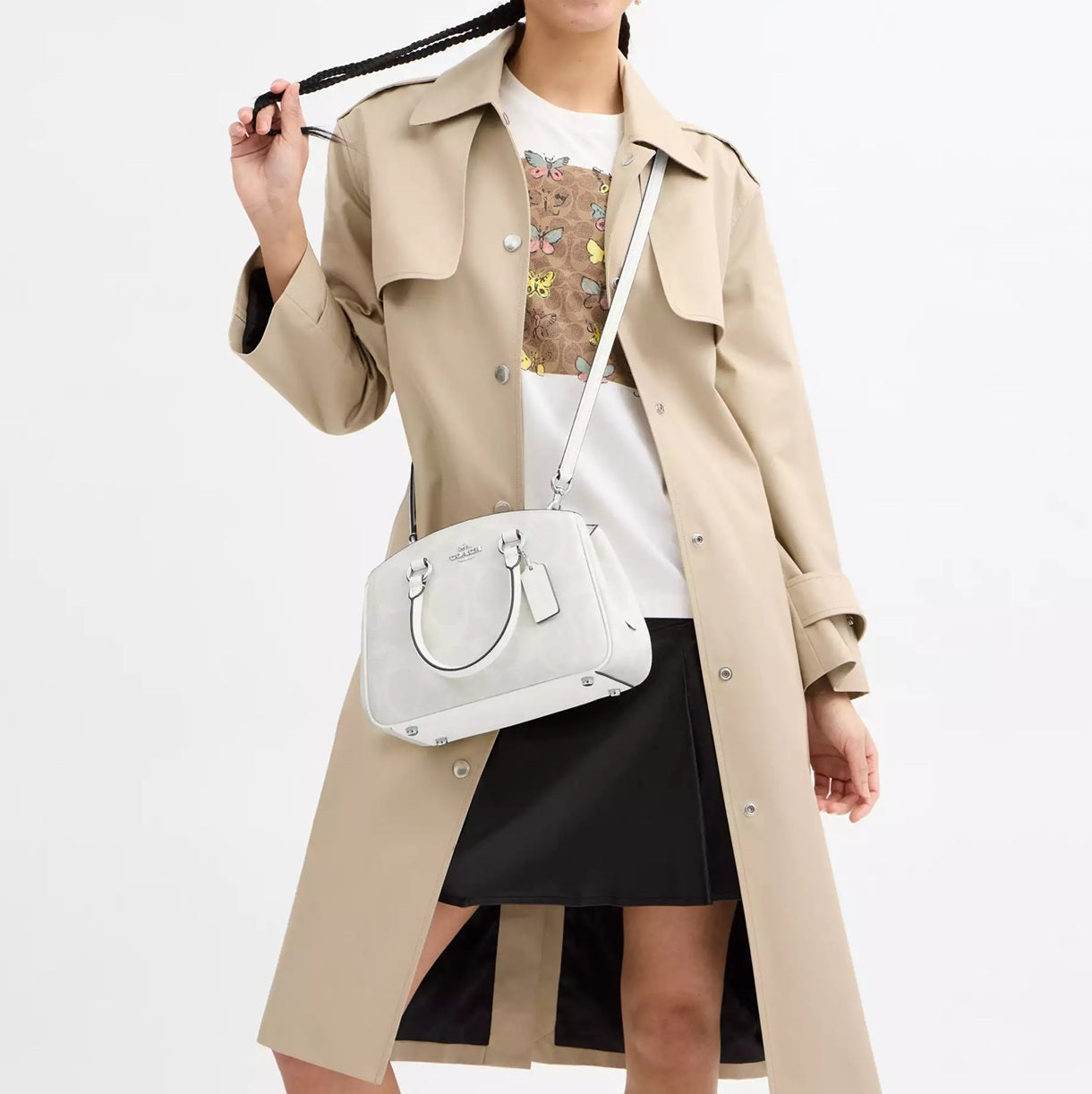 Savannah Small Carryall Bag In Signature Canvas White Chalk Coach