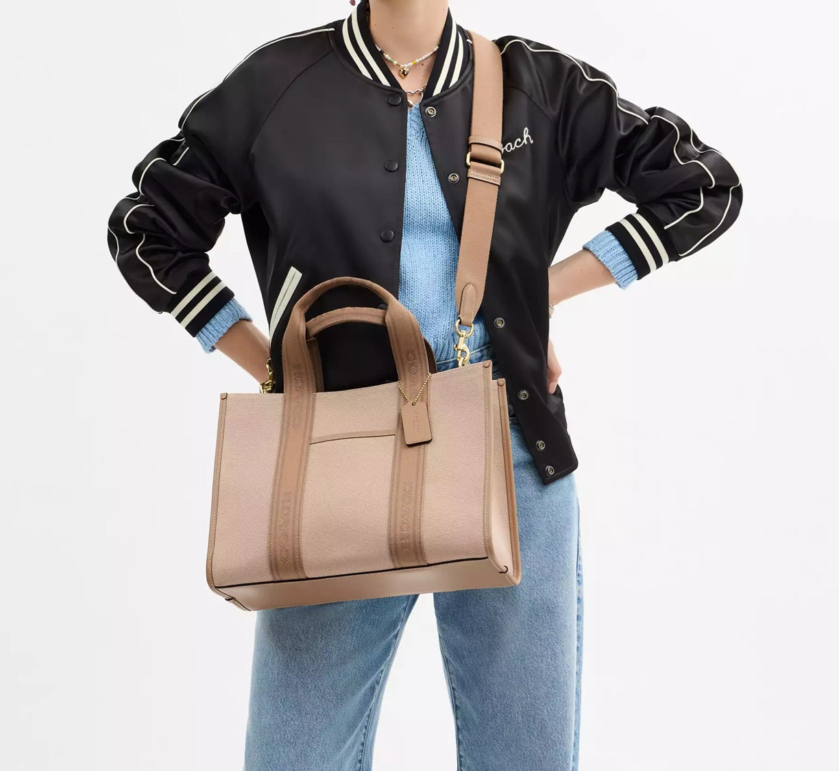 Smith Tote Bag Dark Natural Multi Coach