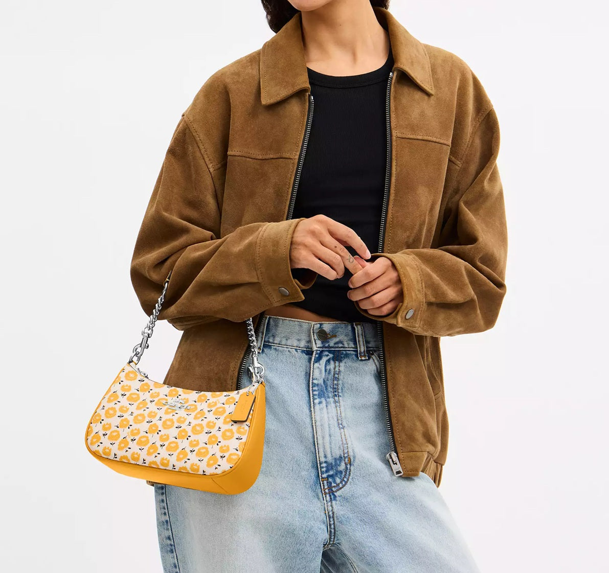 Teri Shoulder Bag With Floral Print Buttercup Multi Coach