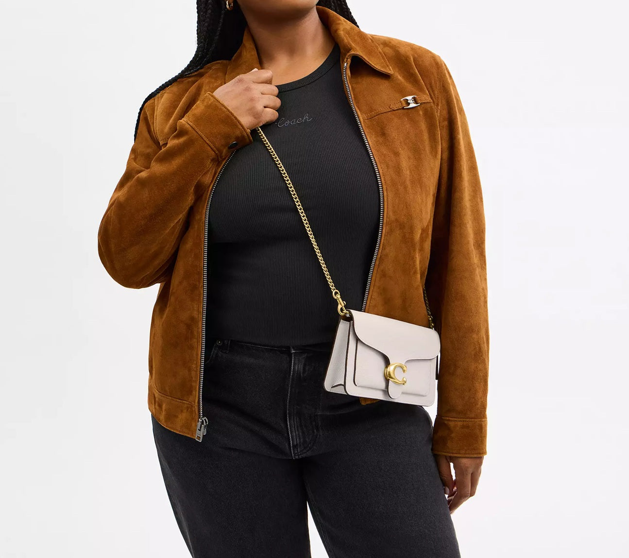 Tabby Chain Clutch Chalk Coach
