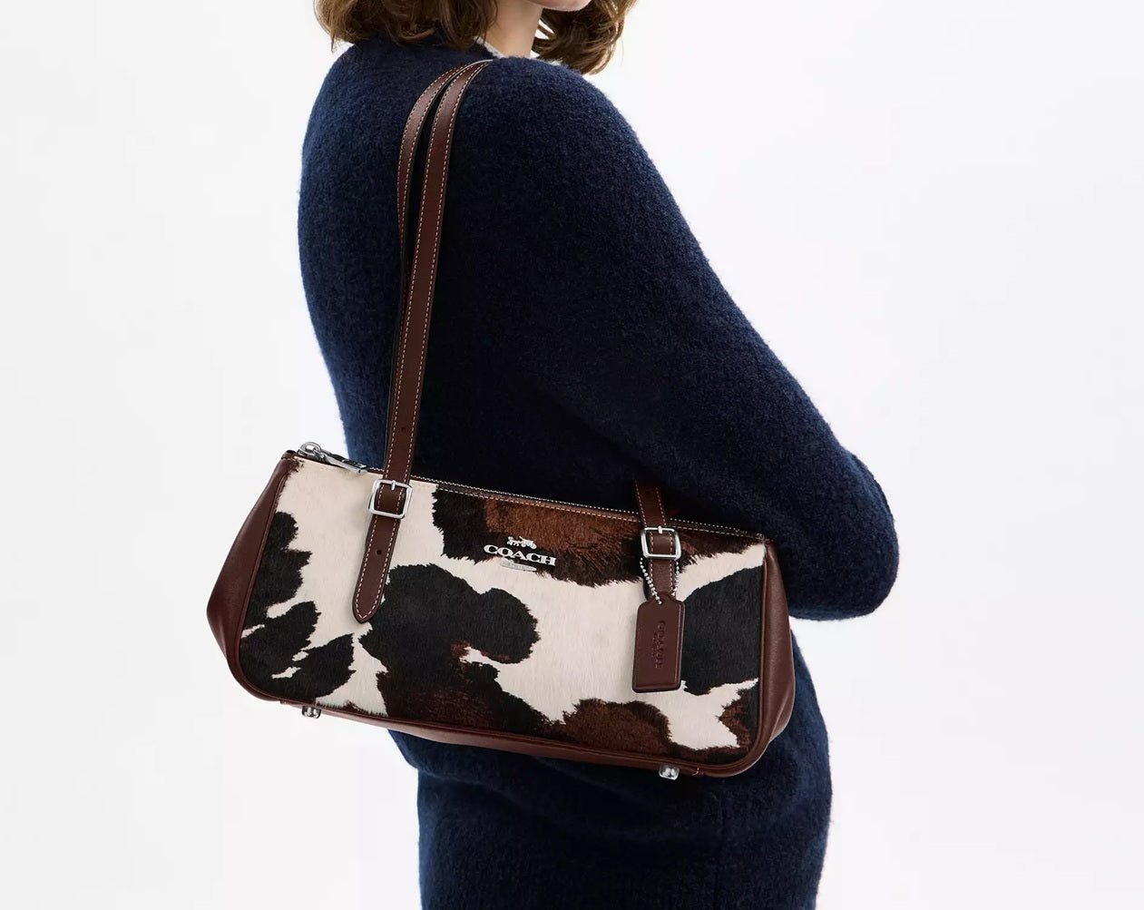 Asher Shoulder Bag With Cow Print Coach