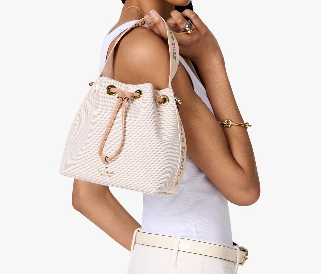 Kip Canvas Bucket Bag Light Fawn Multi Kate Spade