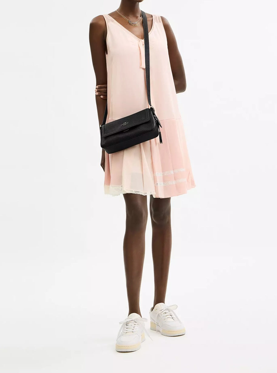 Etta Small Flap Shoulder Bag Gunmetal Black Coach