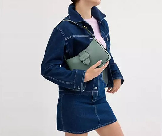 Eliza Shoulder Bag With Zipper Closure Sage Coach