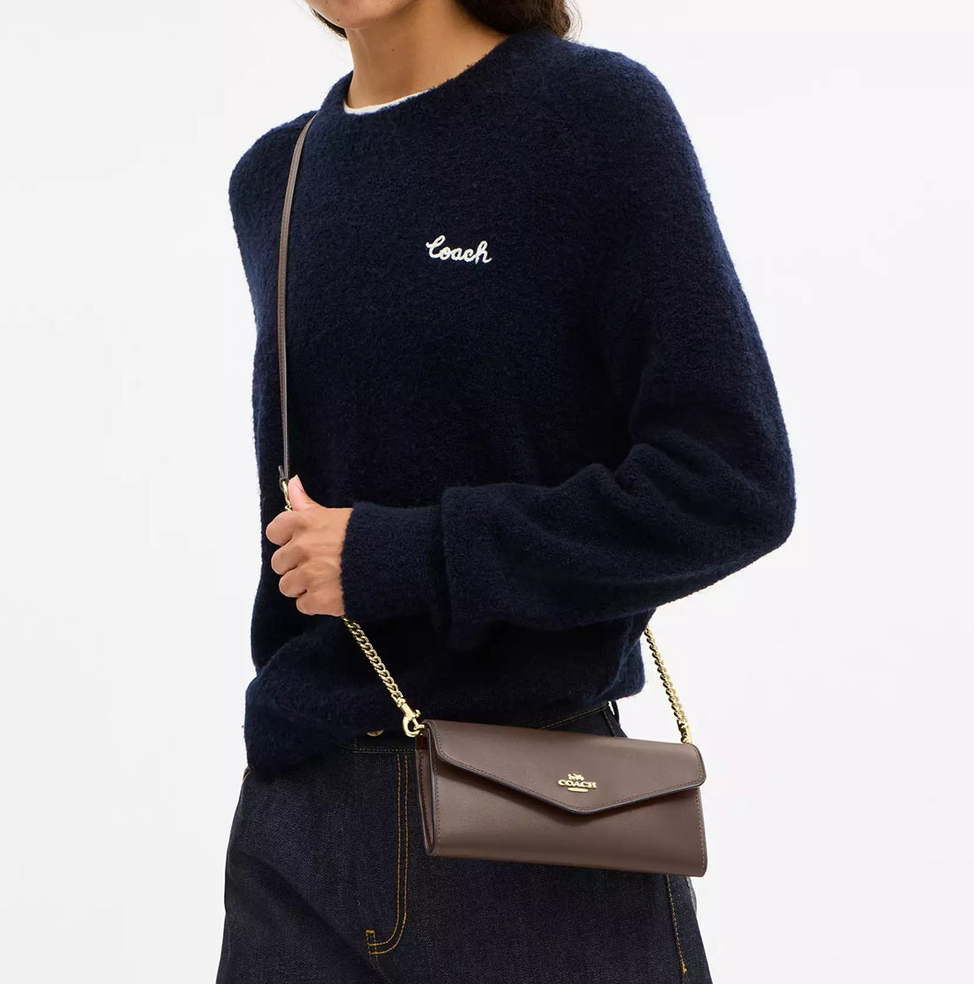 Klare Wallet With Chain Dark Stone Coach