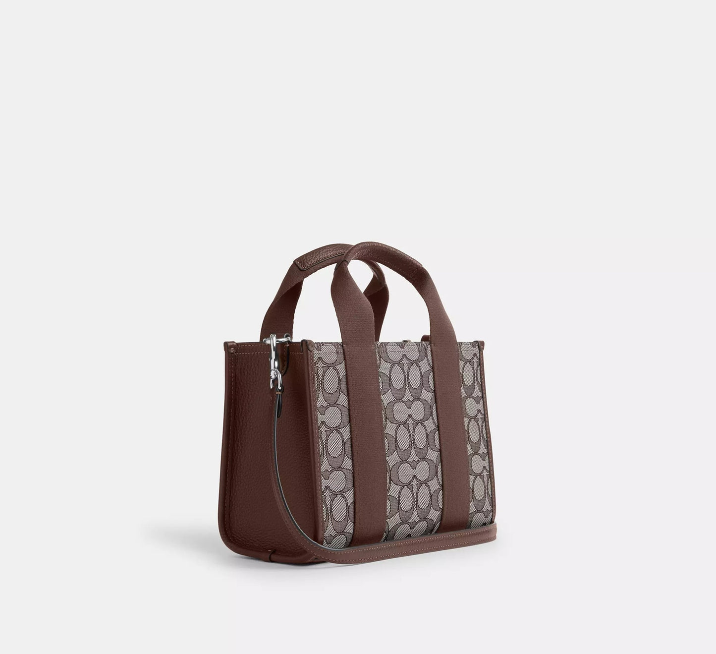 Smith Tote Bag 24 In Signature Jacquard Oak Maple Coach