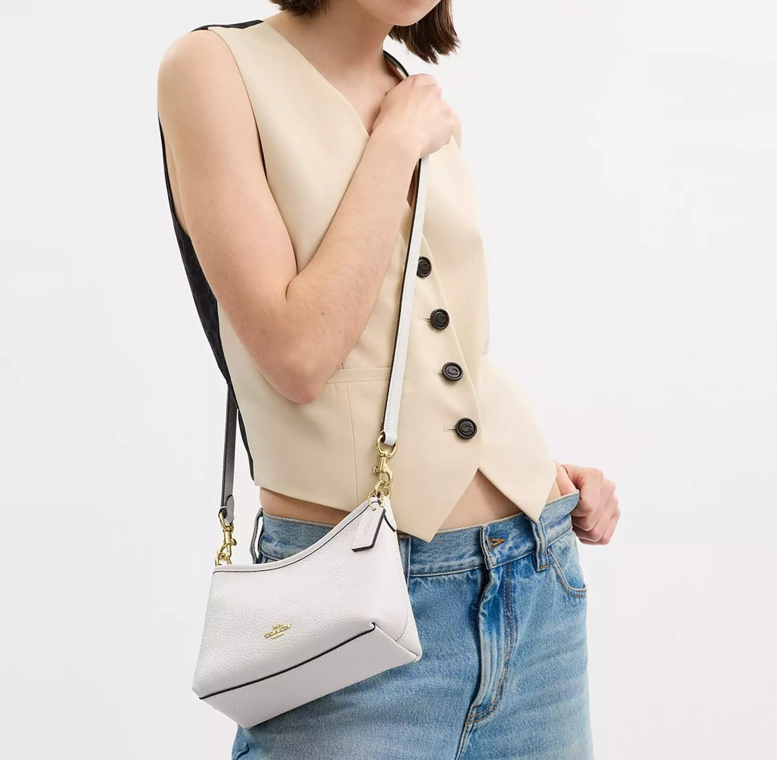 Laurel Small Shoulder Bag Chalk Coach