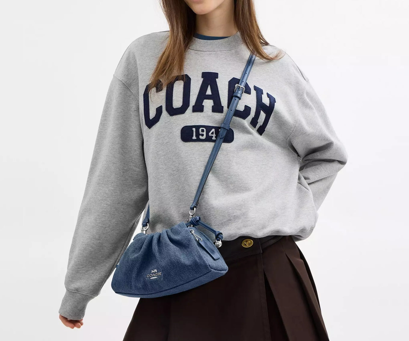 Faye Shoulder Bag Denim Indigo Coach