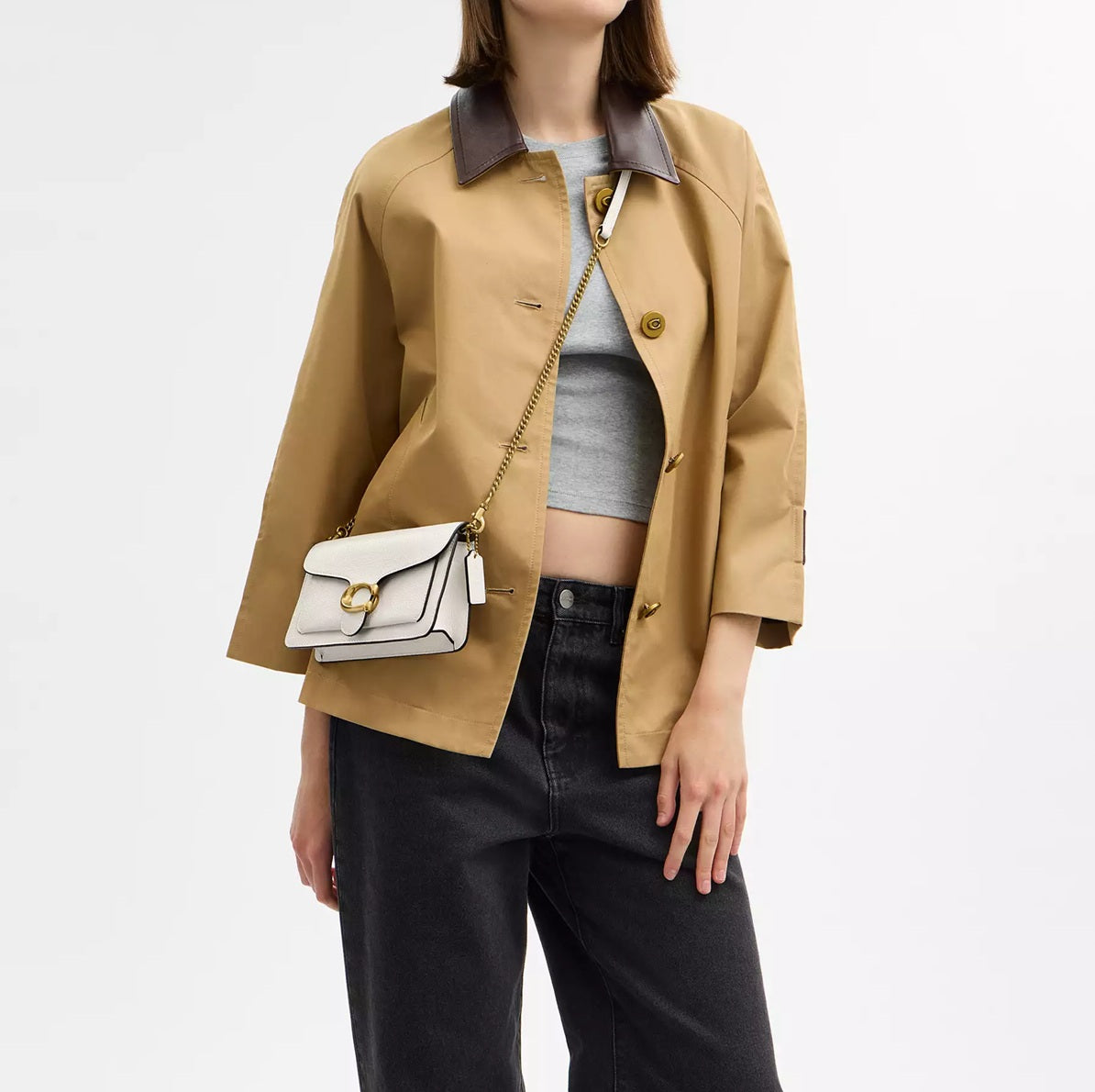 Tabby Chain Clutch Chalk Coach