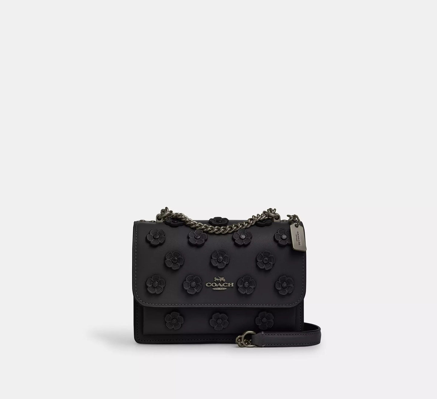 Mini Klare Crossbody Bag With Floral Applique Black Coach