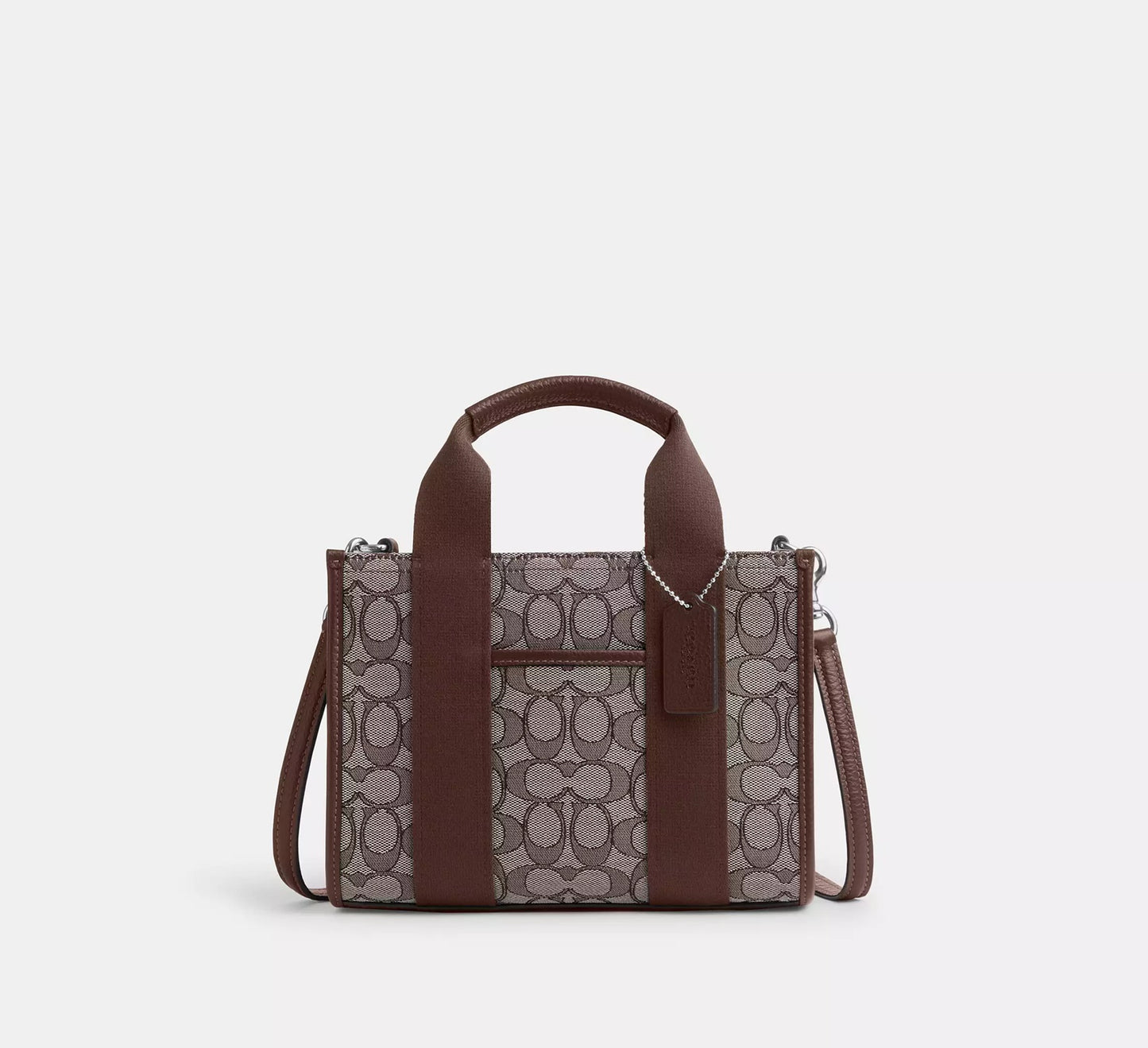 Smith Tote Bag 24 In Signature Jacquard Oak Maple Coach