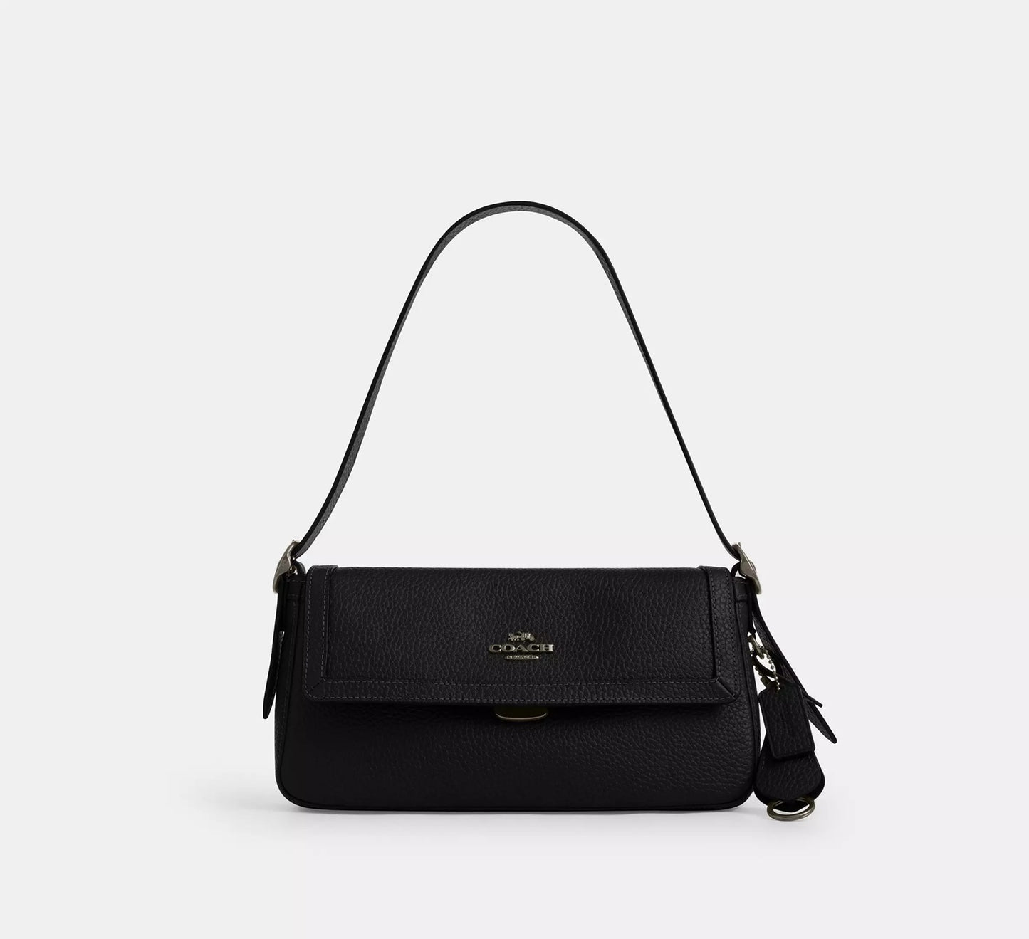 Etta Small Flap Shoulder Bag Gunmetal Black Coach