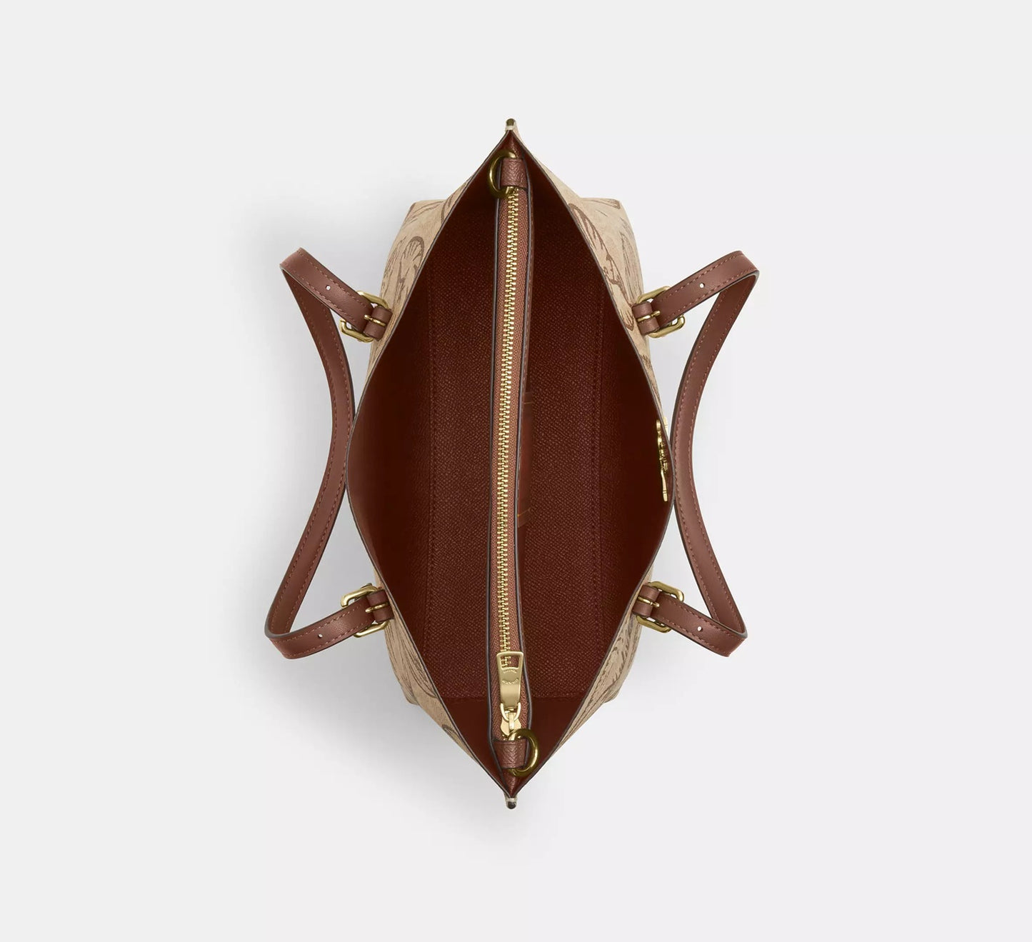 Mollie Tote Bag 25 In Signature Canvas With Shell Print Sand Multi Coach