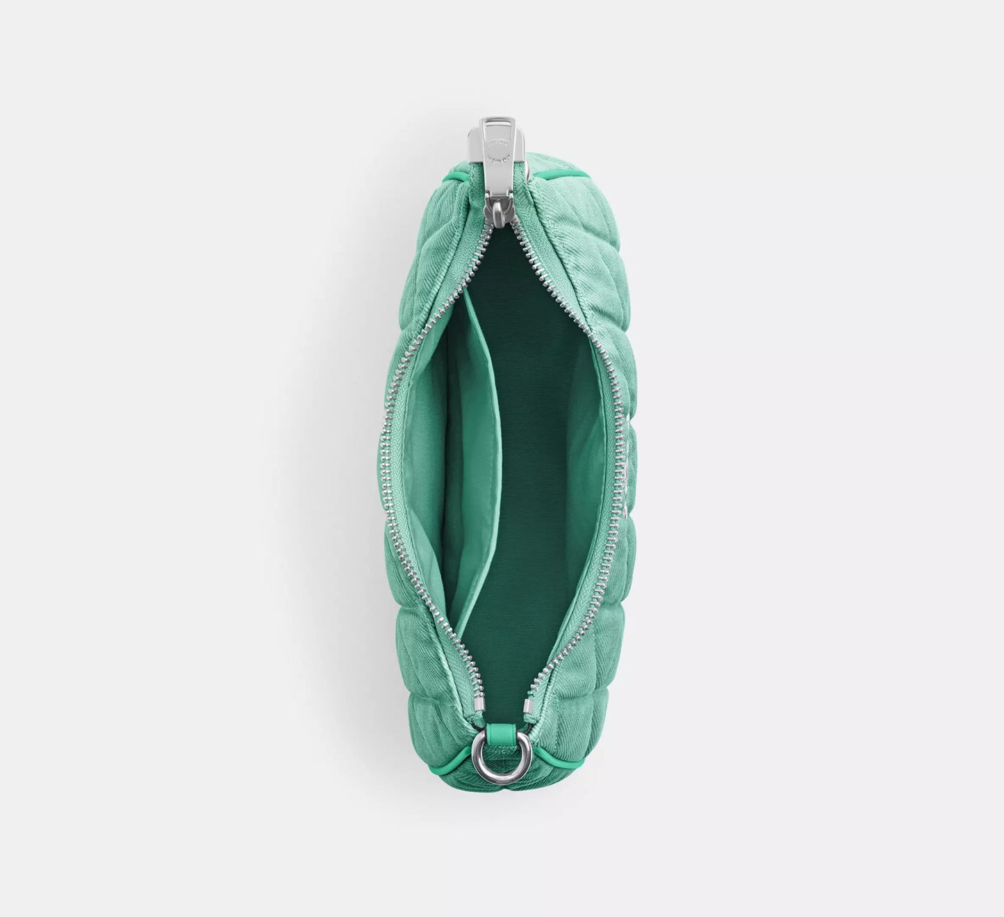 Teri Shoulder Bag Quilted Denim Green Coach