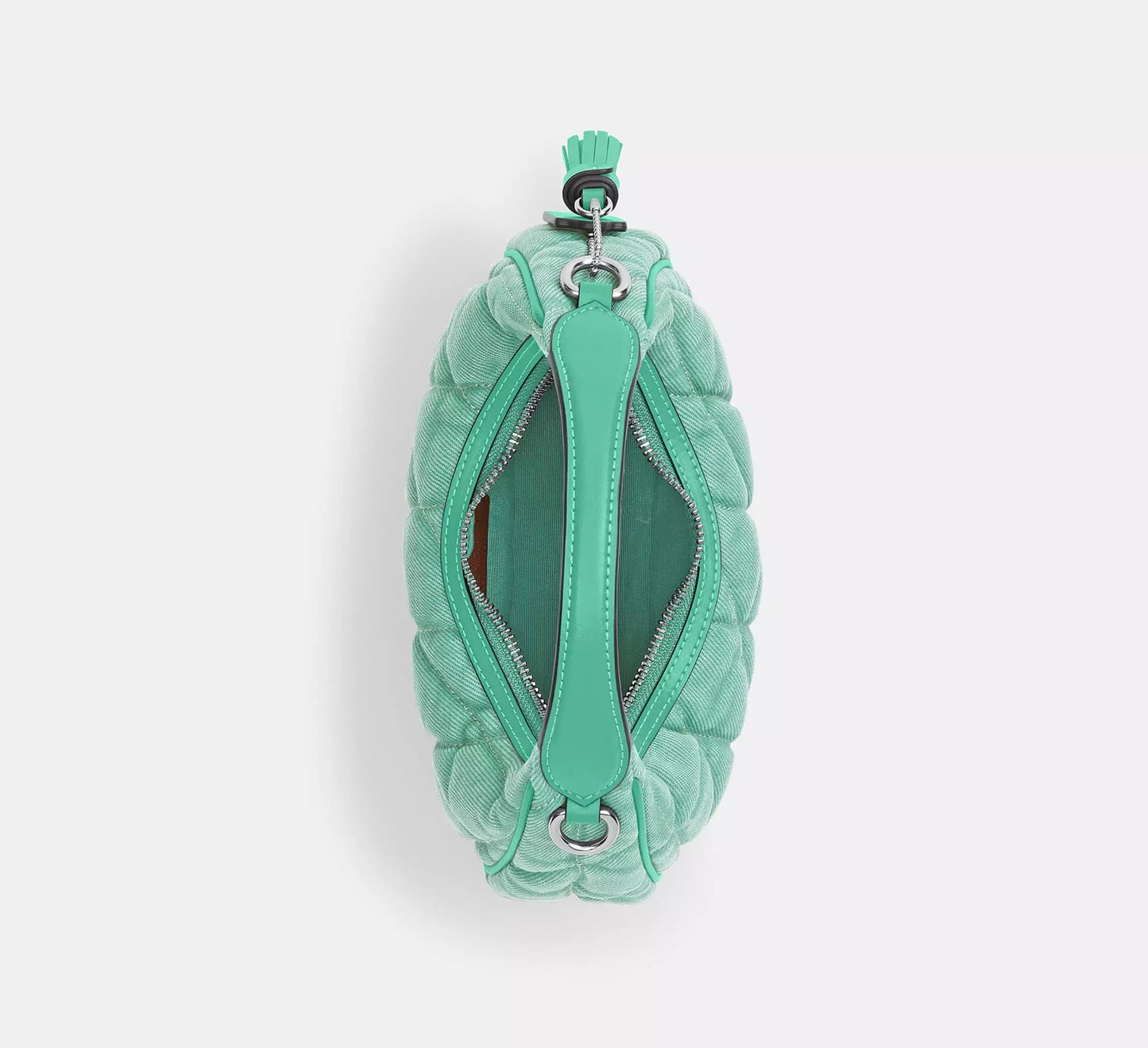 Carmen Mini Crossbody Bag Quilted Denim Green Coach