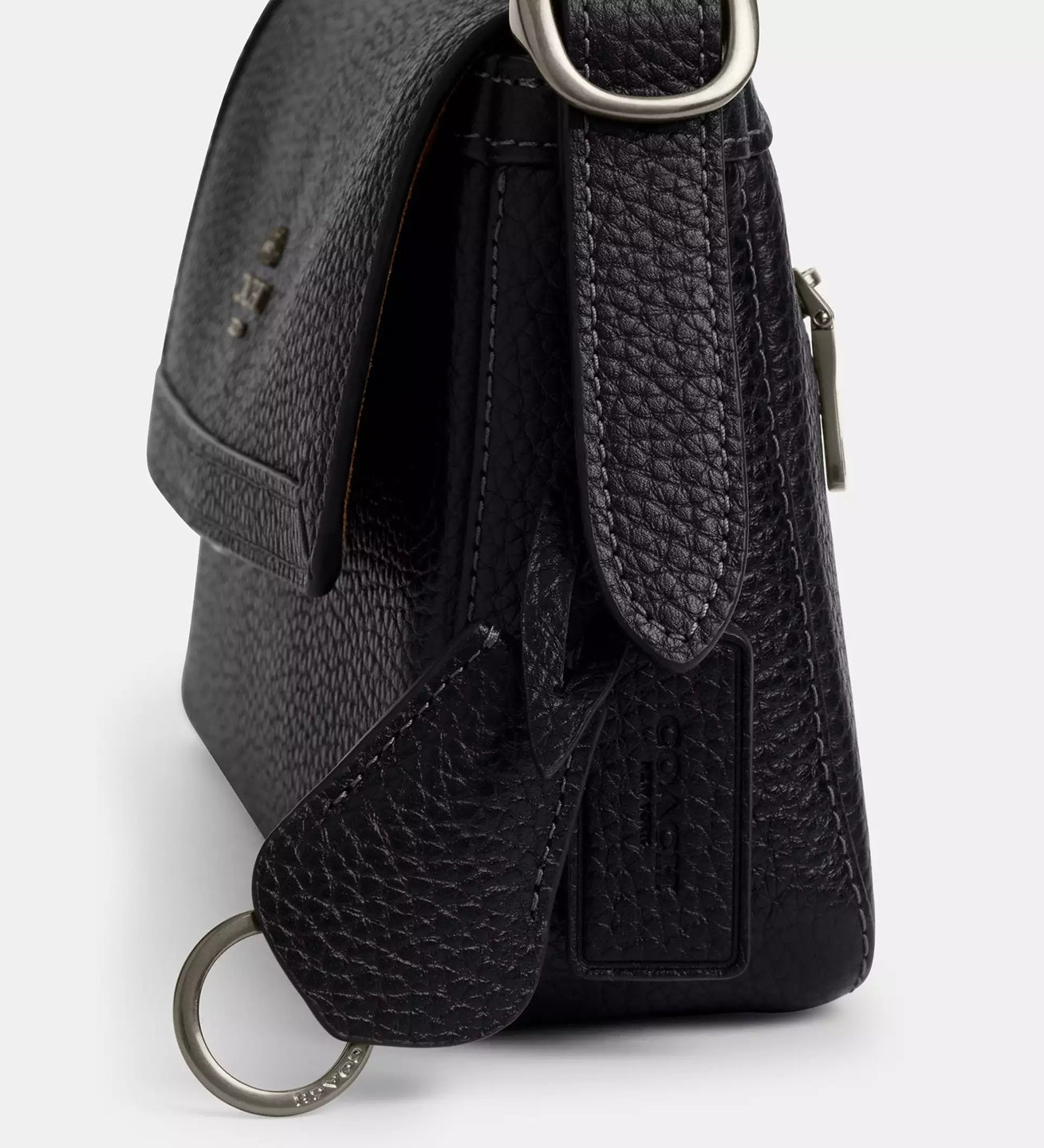 Etta Small Flap Shoulder Bag Gunmetal Black Coach