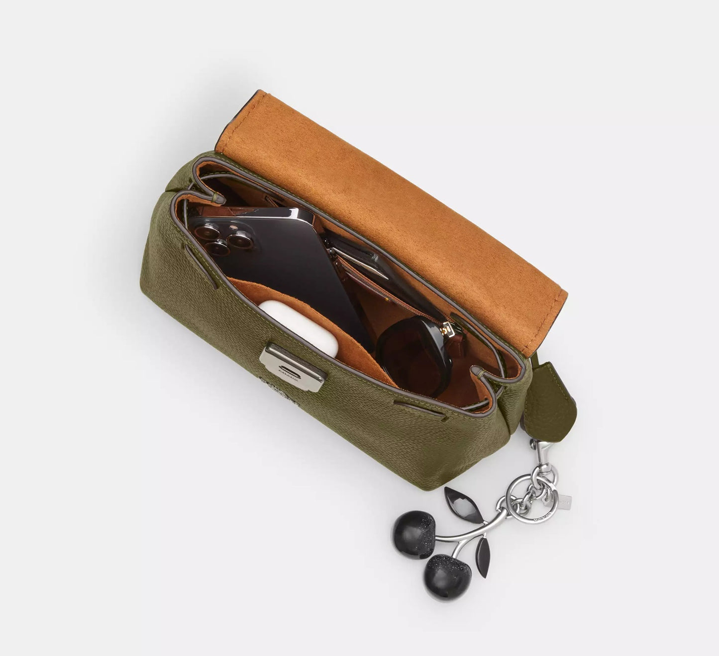 Emory Top Handle Bag Gunmetal Olive Coach