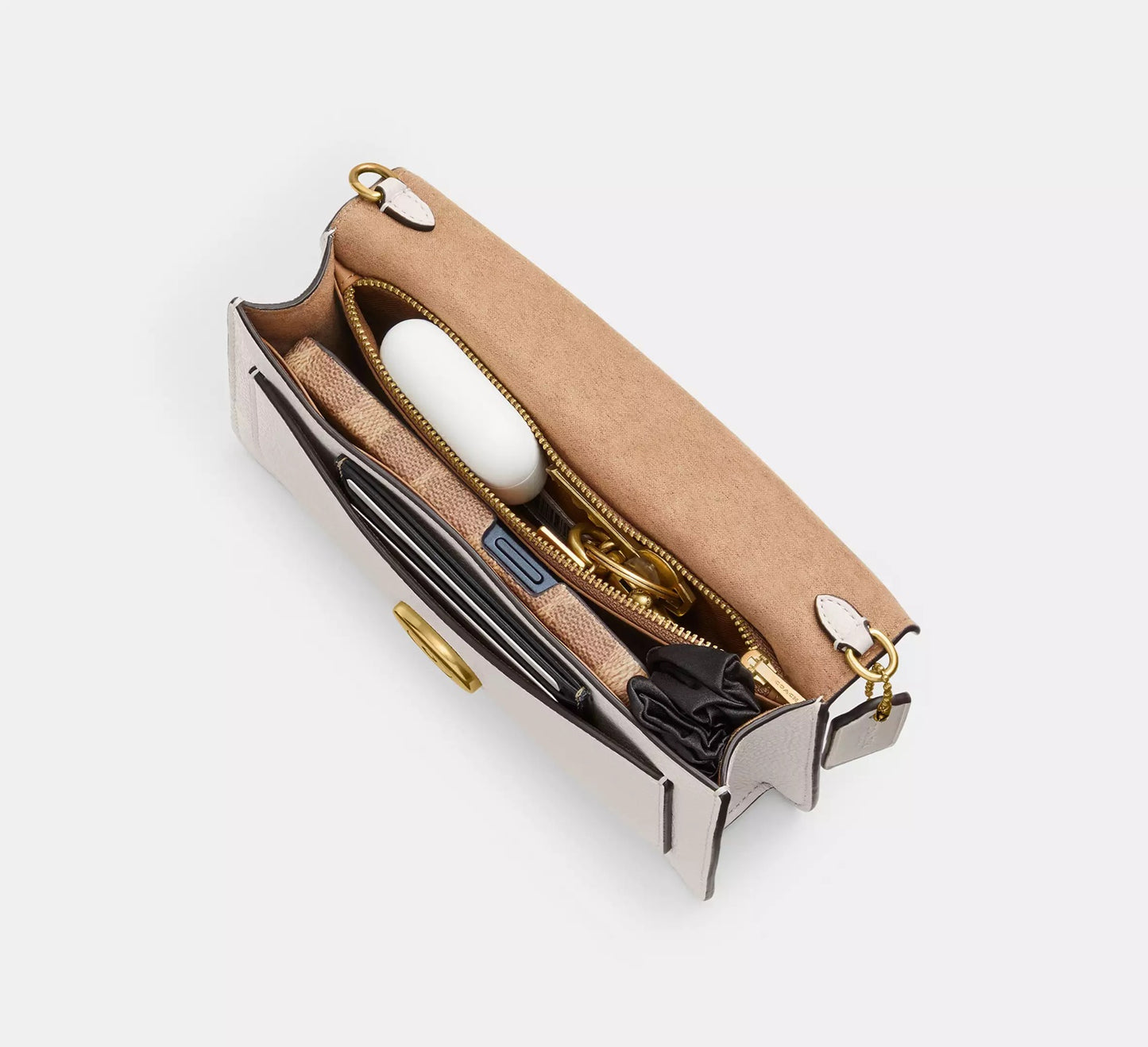 Tabby Chain Clutch Chalk Coach
