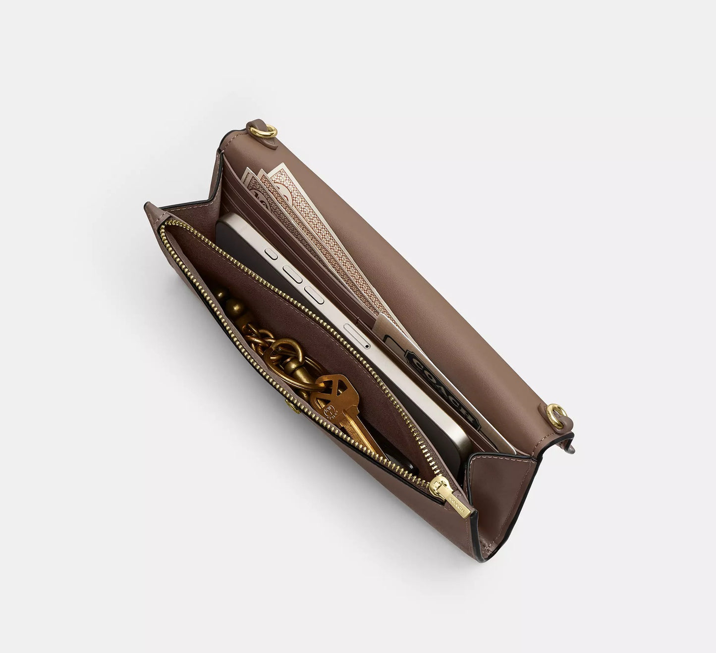 Klare Wallet With Chain Dark Stone Coach