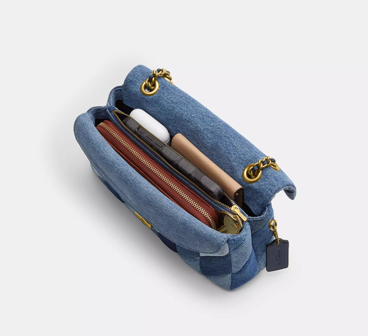 Tabby Shoulder Bag 26 With Patchwork Quilting Denim Coach