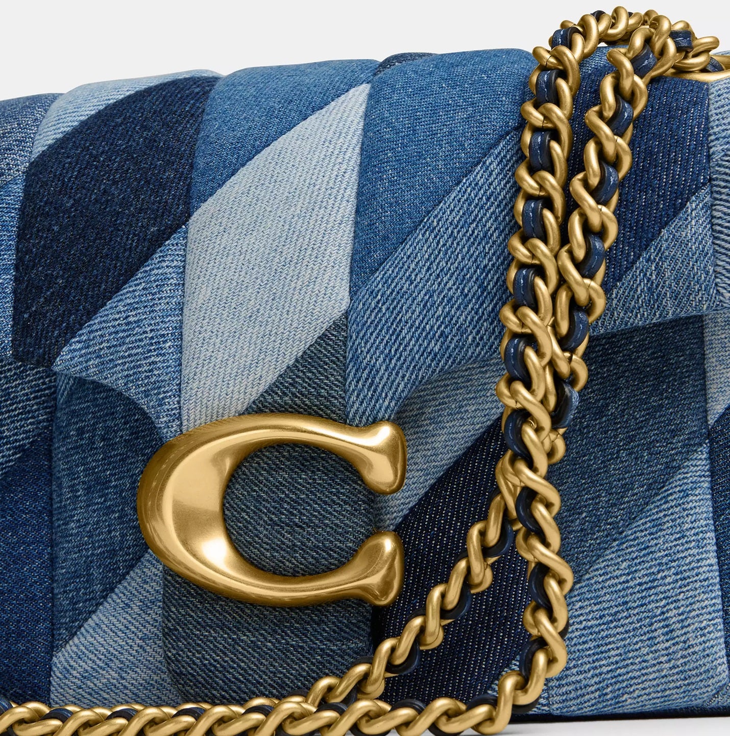 Tabby Shoulder Bag 26 With Patchwork Quilting Denim Coach