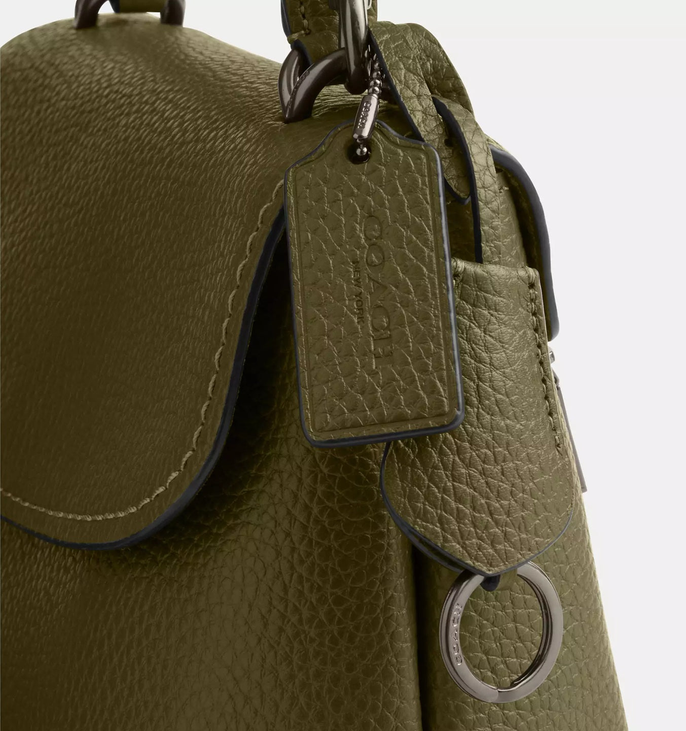 Emory Top Handle Bag Gunmetal Olive Coach