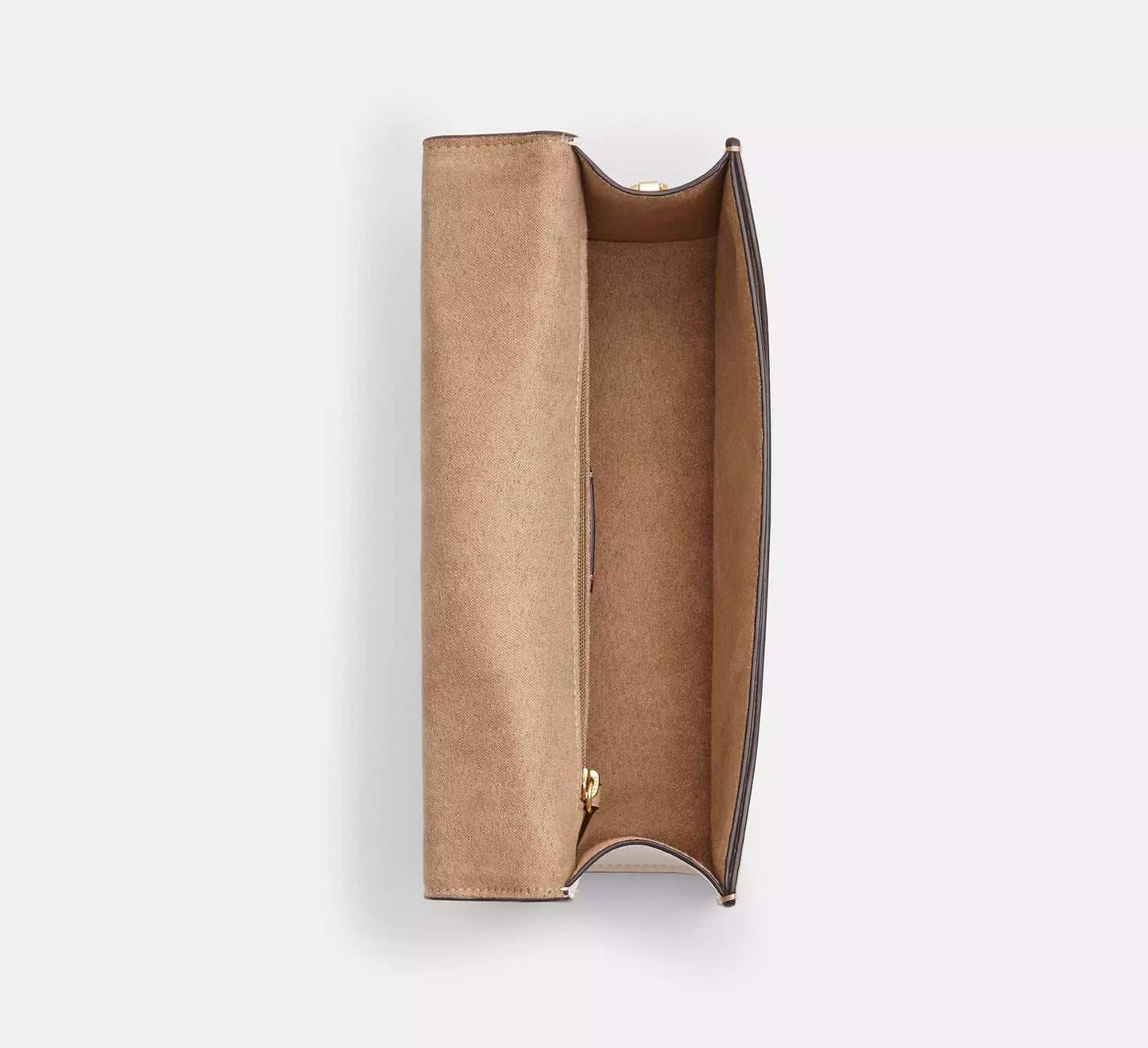 Eliza Flap Crossbody Bag In Signature Canvas Khaki Chalk Coach