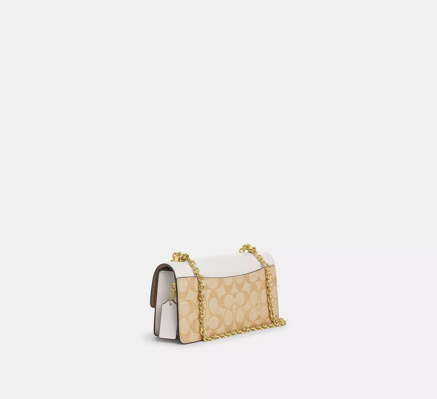Eliza Flap Crossbody Bag In Signature Canvas Khaki Chalk Coach