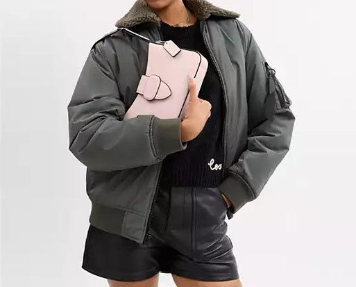 Eliza Shoulder Bag With Zipper Closure Blush Coach