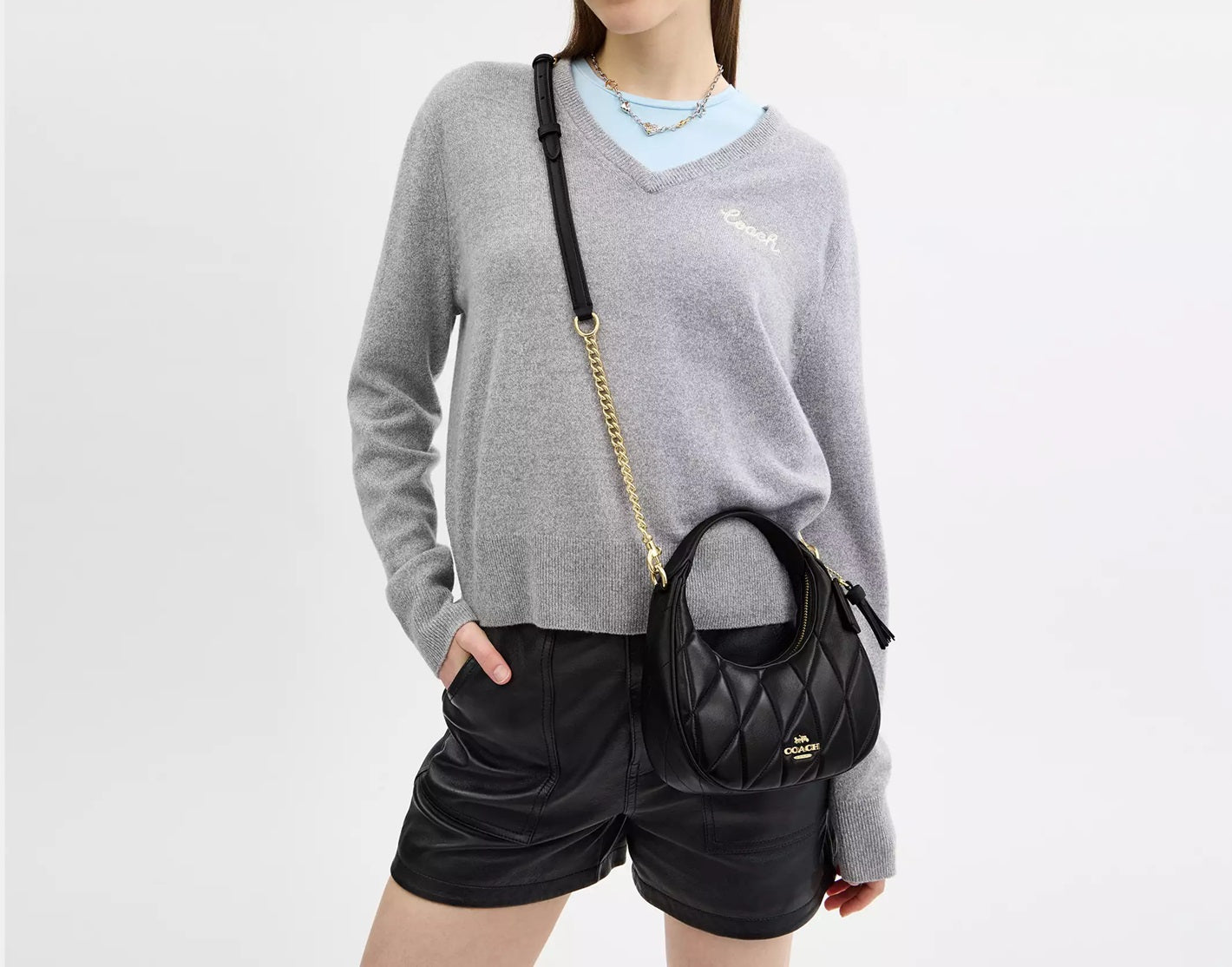 Carmen Mini Crossbody Bag With Quilting Black Coach