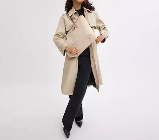 City Tote Bag In Signature Canvas Sand Taupe Coach