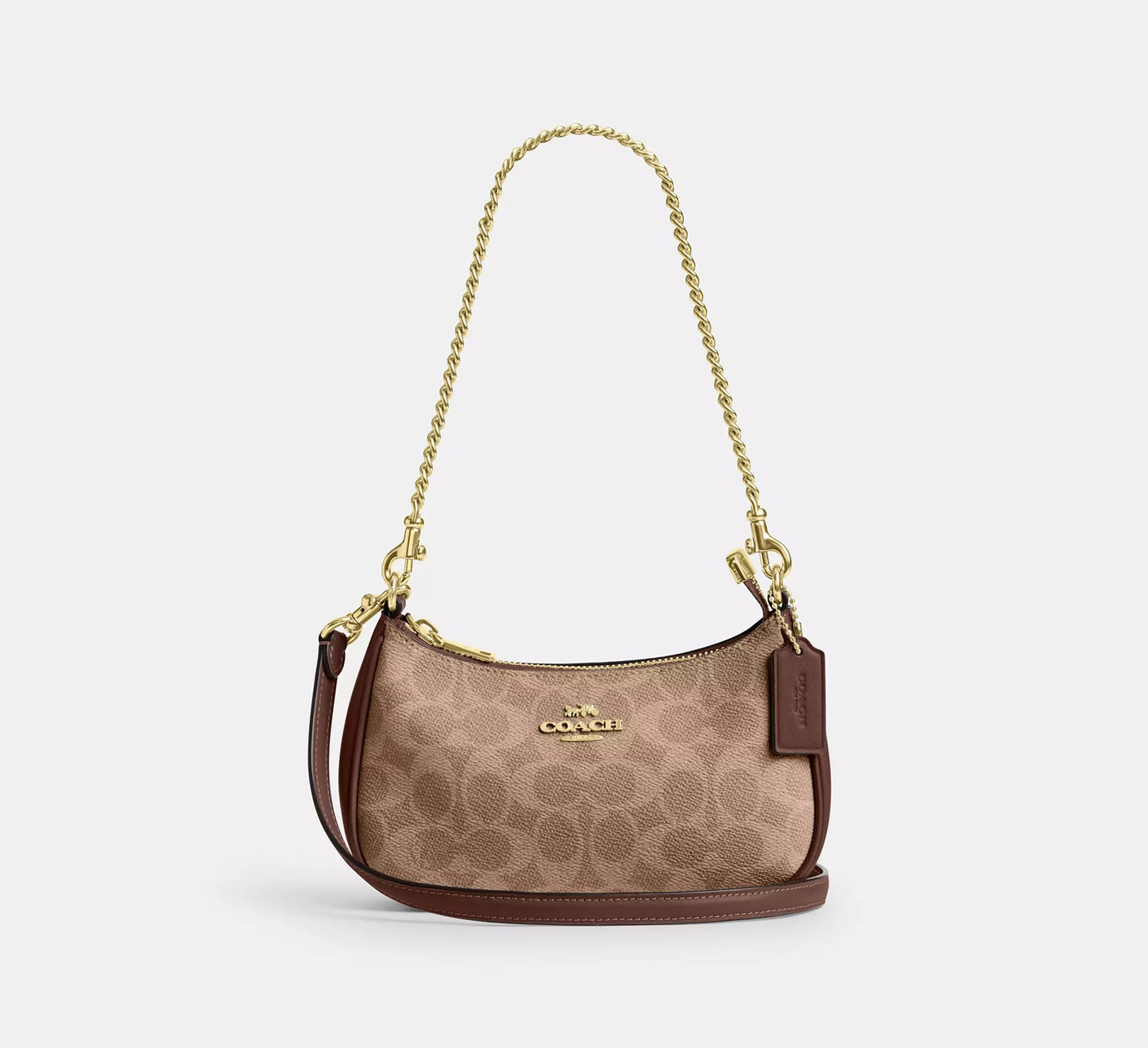 Teri Mini Crossbody Bag In Signature Canvas Tan Brown Coach