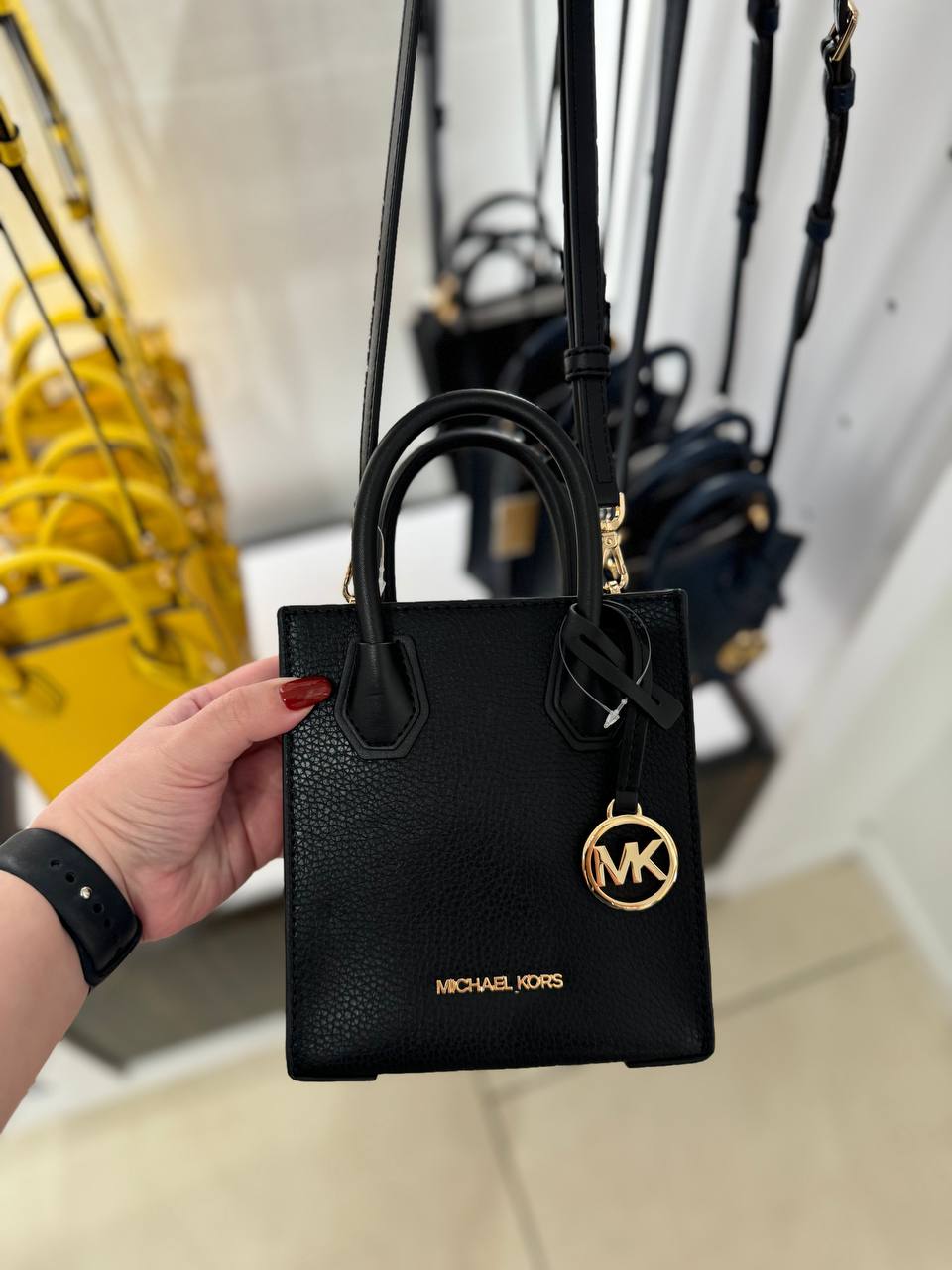 Michael Kors black small top mercer handbag