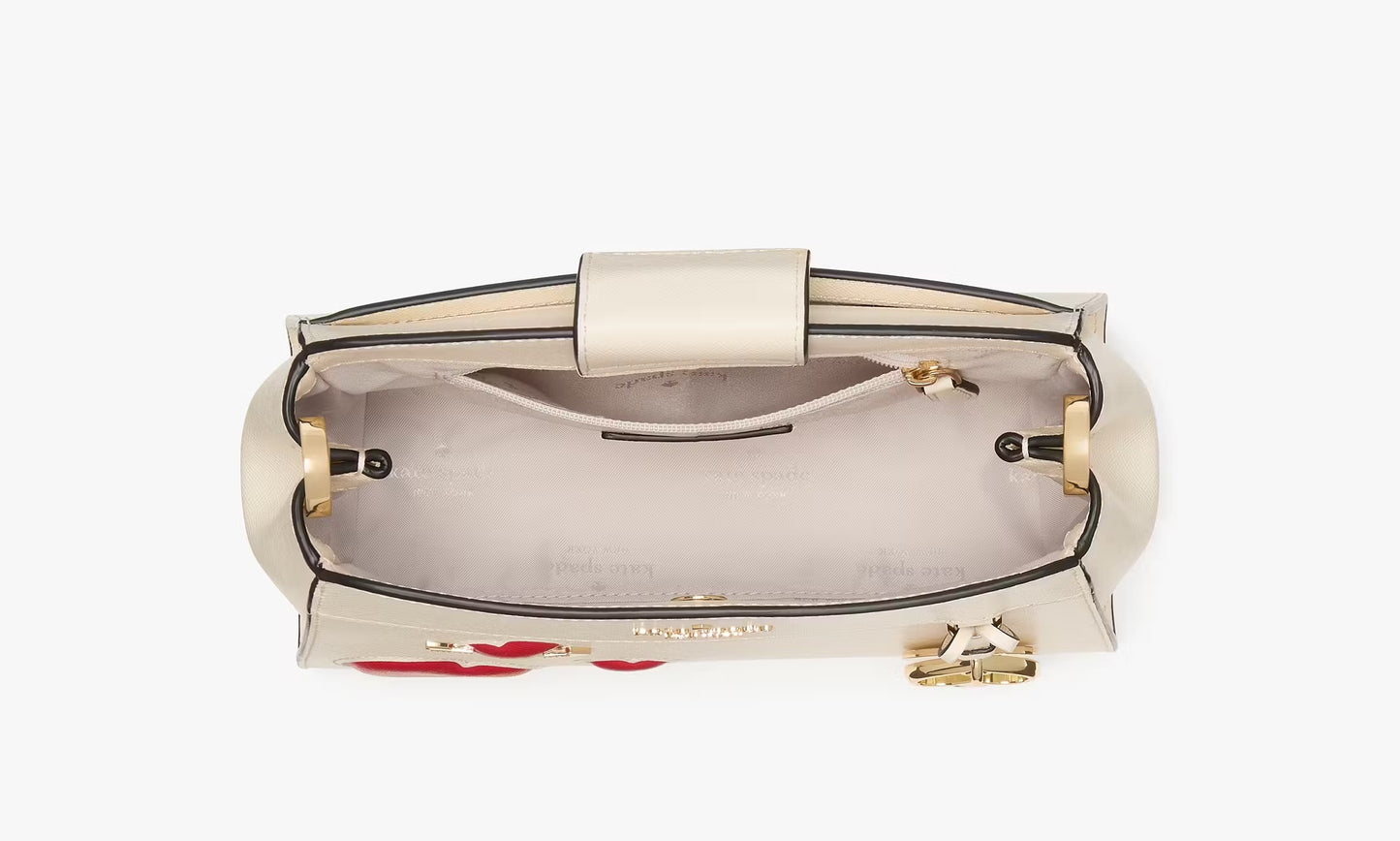 Madison Puffy Heart Small Top Handle Satchel Bag Meringue Multi Kate Spade