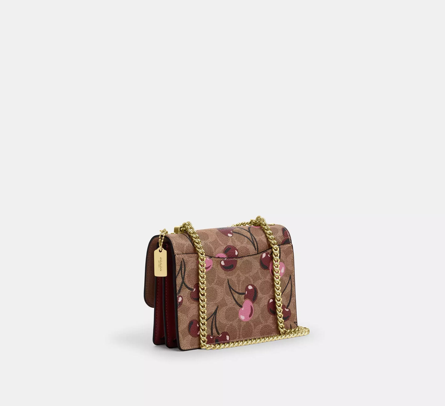 Mini Klare Crossbody Bag In Signature Canvas With Cherry Print Tan Multi Coach