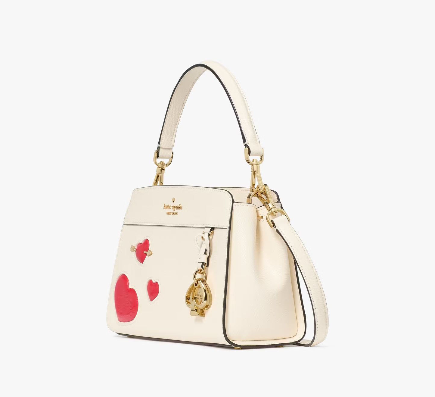 Madison Puffy Heart Small Top Handle Satchel Bag Meringue Multi Kate Spade