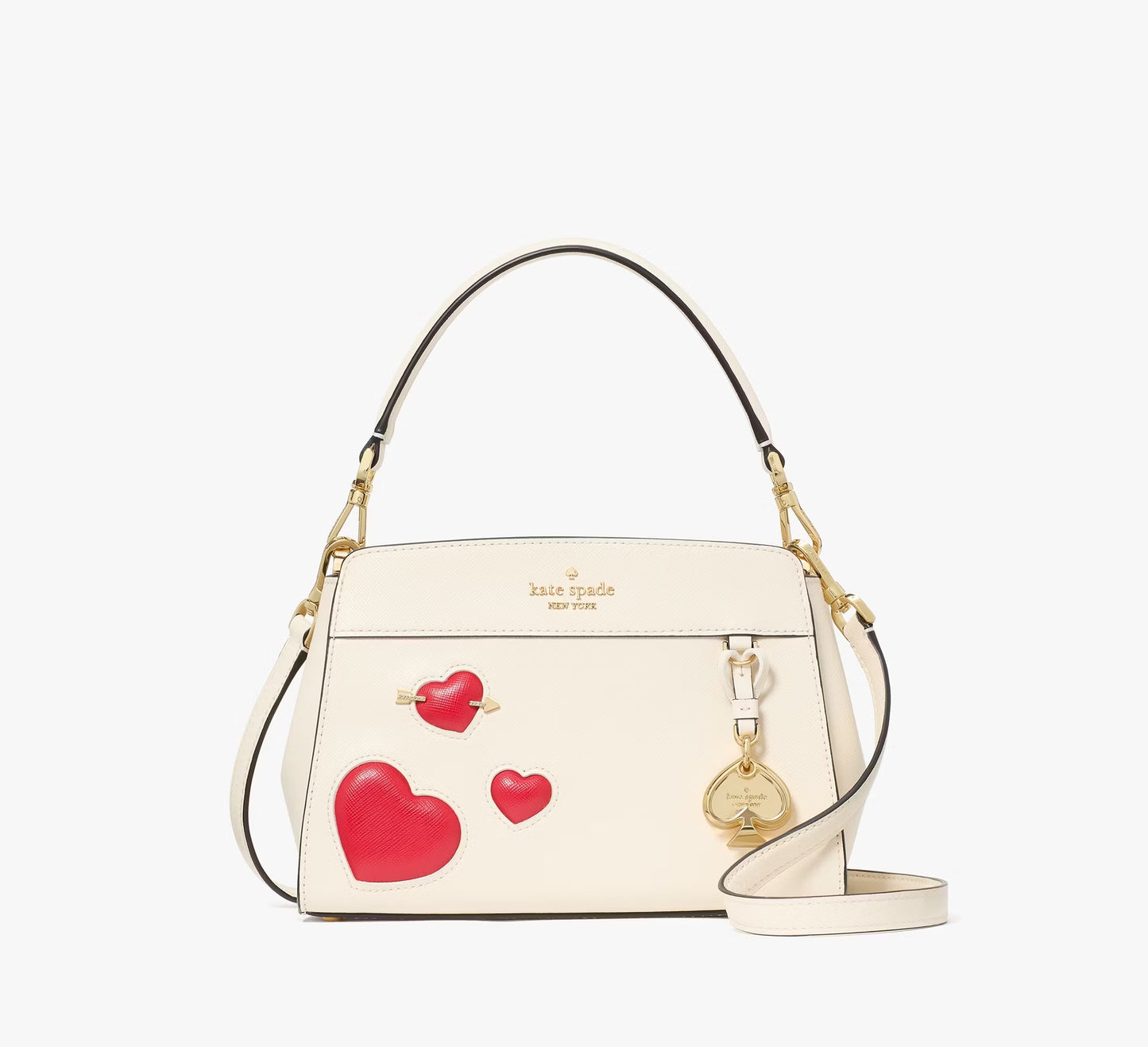 Madison Puffy Heart Small Top Handle Satchel Bag Meringue Multi Kate Spade