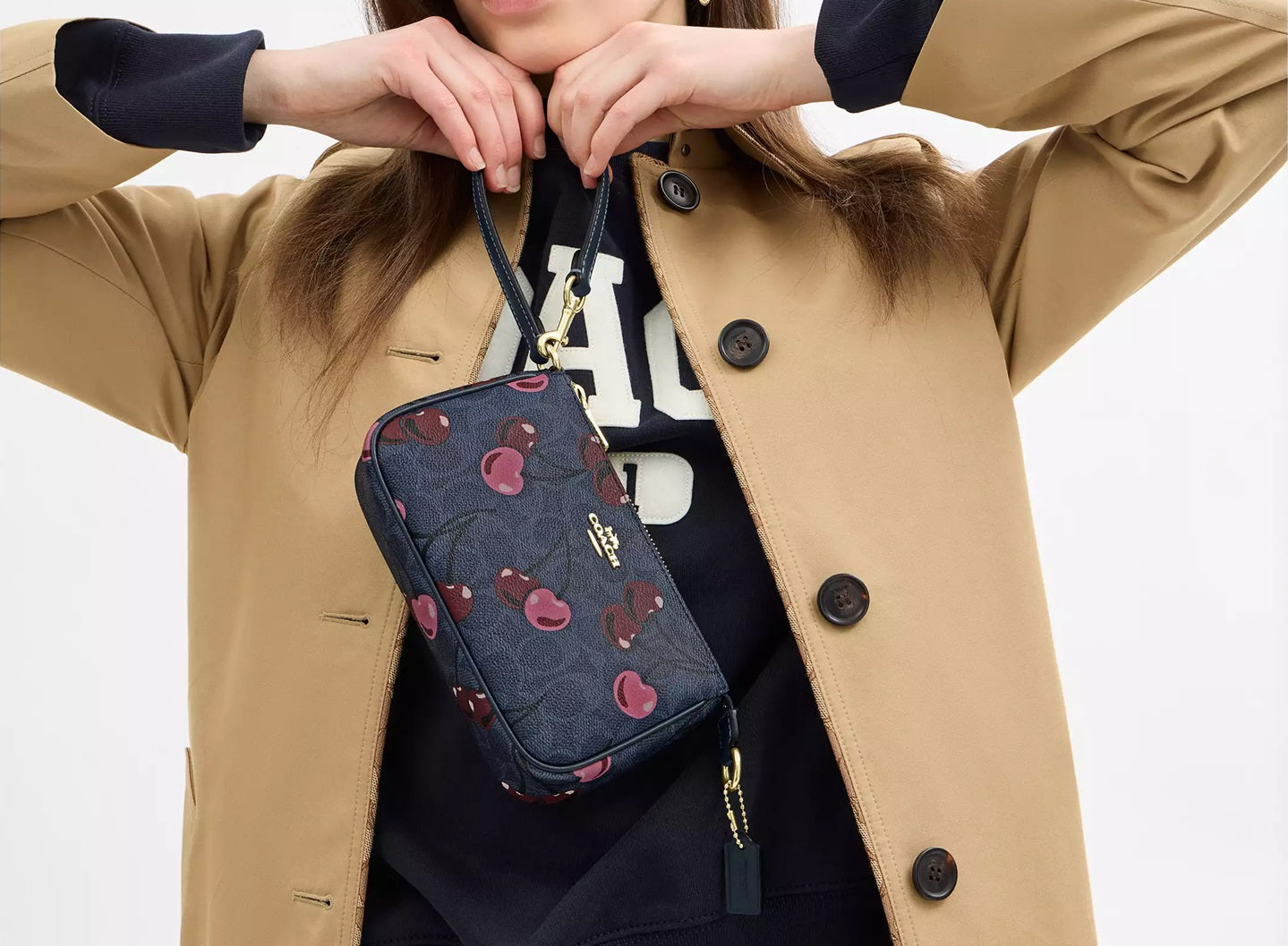 Nolita 19 In Signature Canvas With Cherry Print Bag Denim Multi Coach