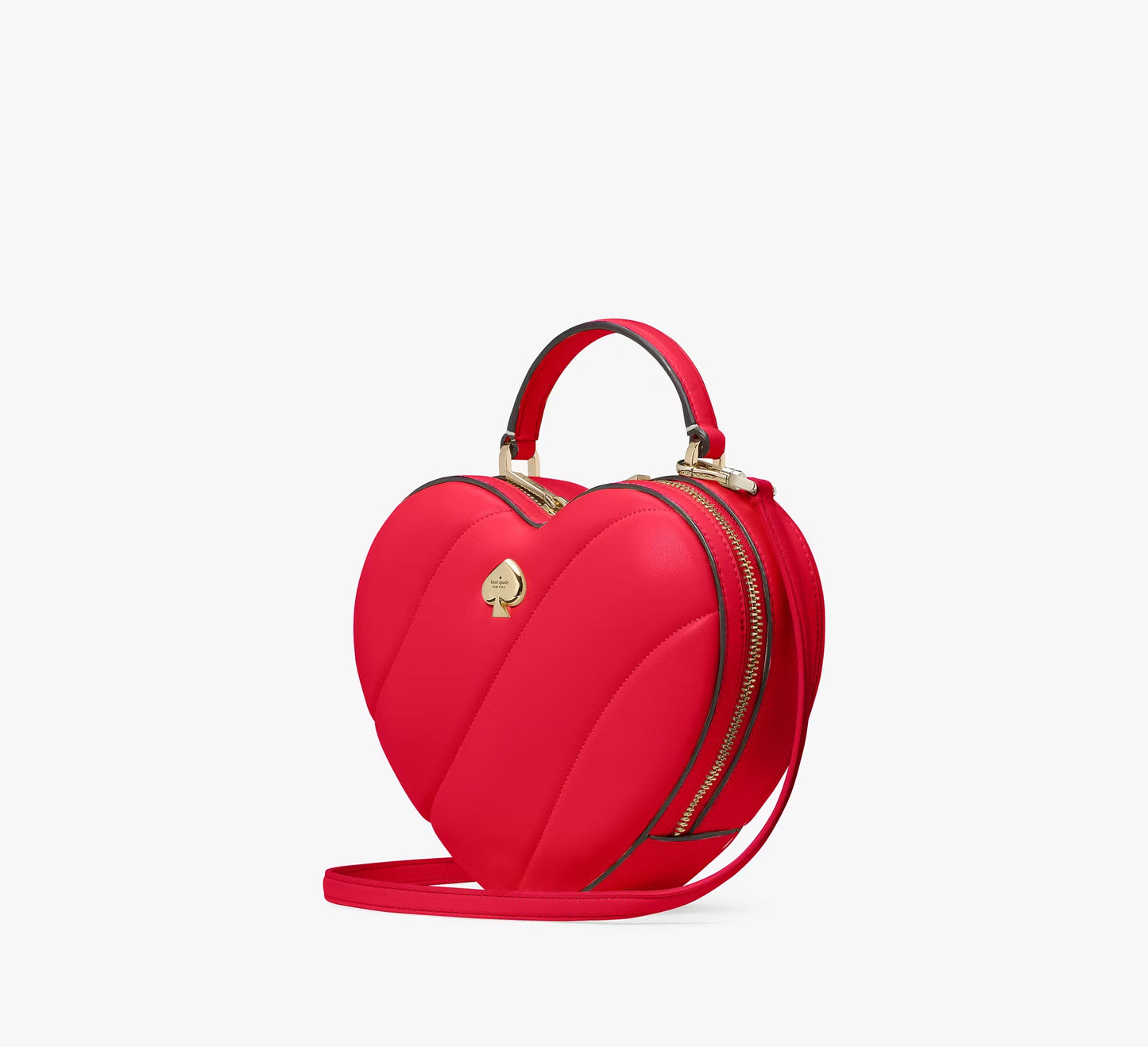 Love Shack Quilted 3D Heart Crossbody Bag Ruby Red Kate Spade
