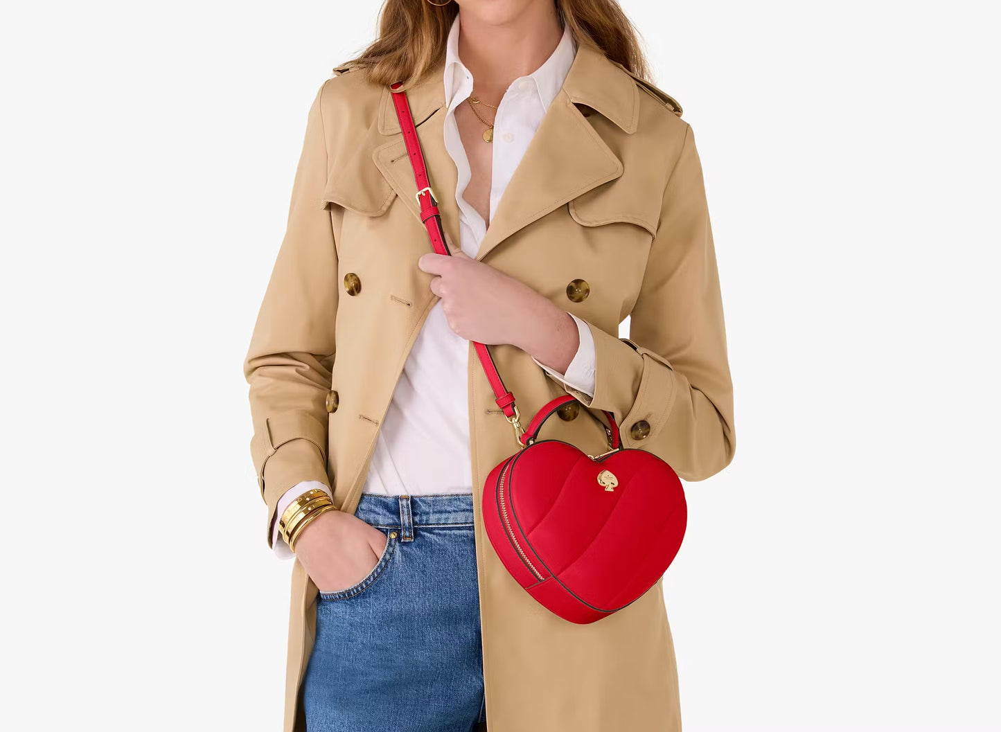 Love Shack Quilted 3D Heart Crossbody Bag Ruby Red Kate Spade