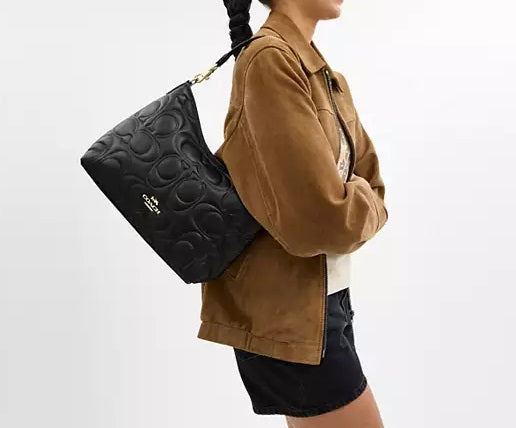 Laurel Shoulder Bag In Signature Leather Bag Black Coach