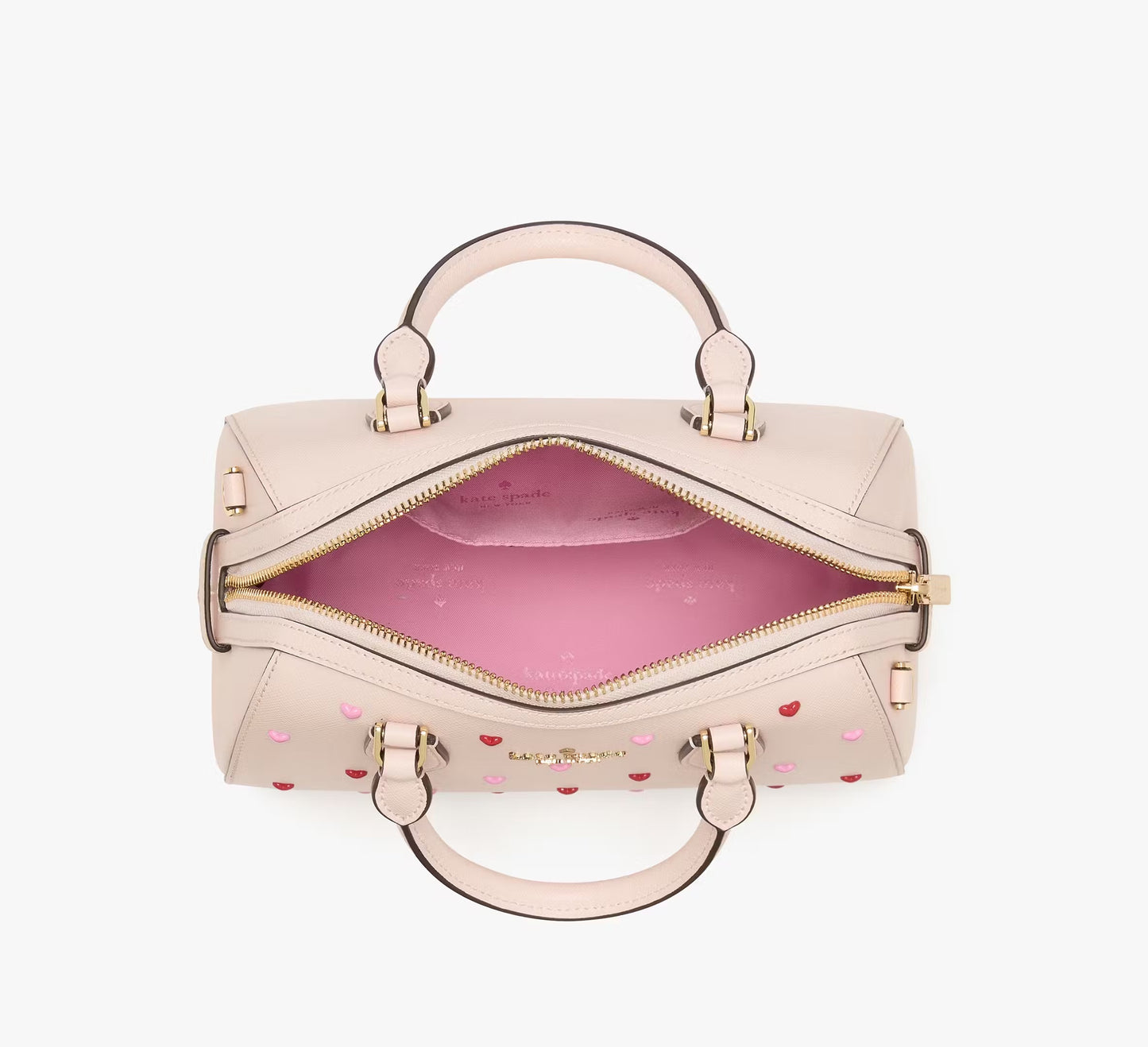 Madison Heart Studs Small Dolly Duffle Bag Powdered Sugar Kate Spade