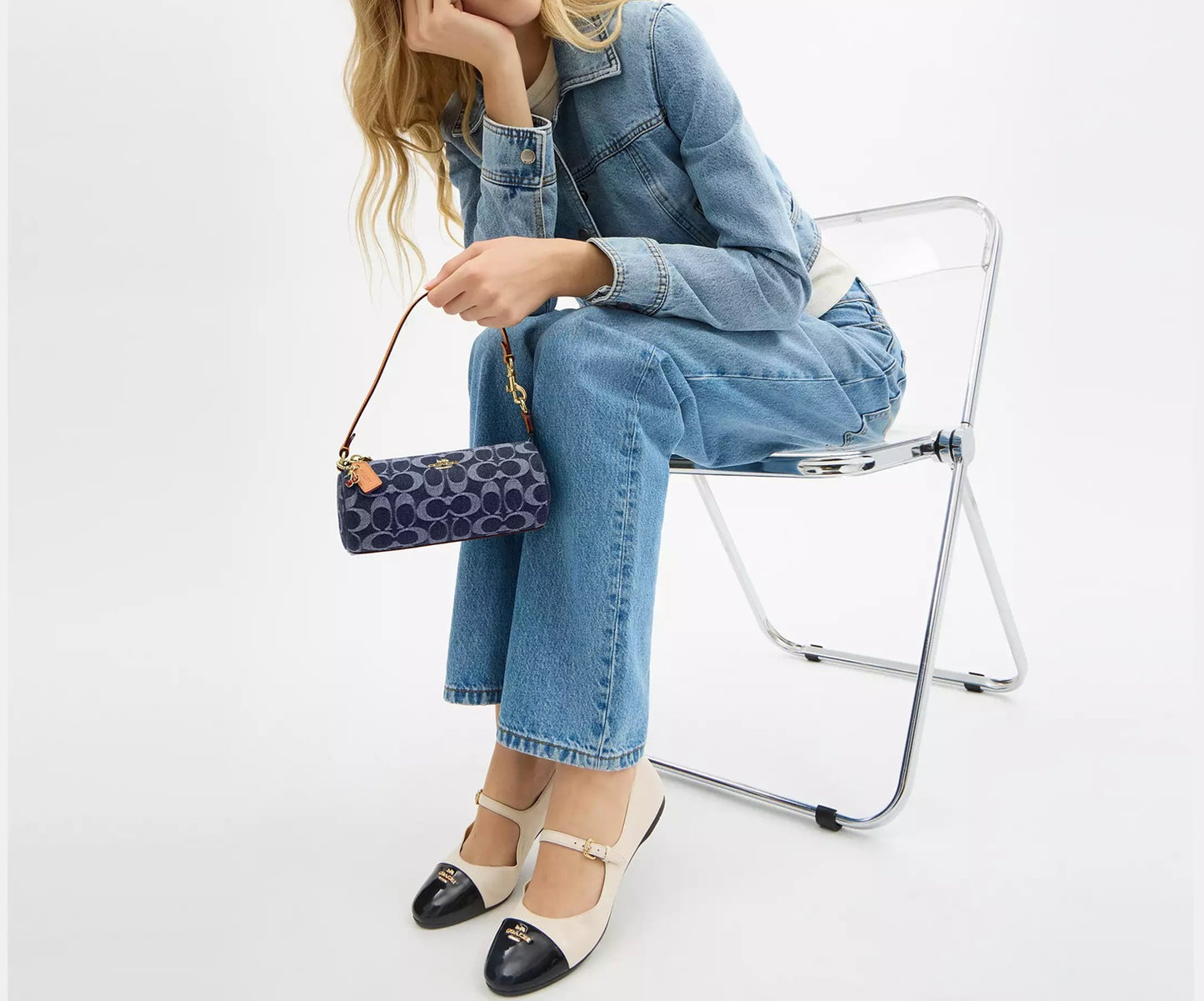 Nolita Barrel Bag In Signature Denim Natural Coach