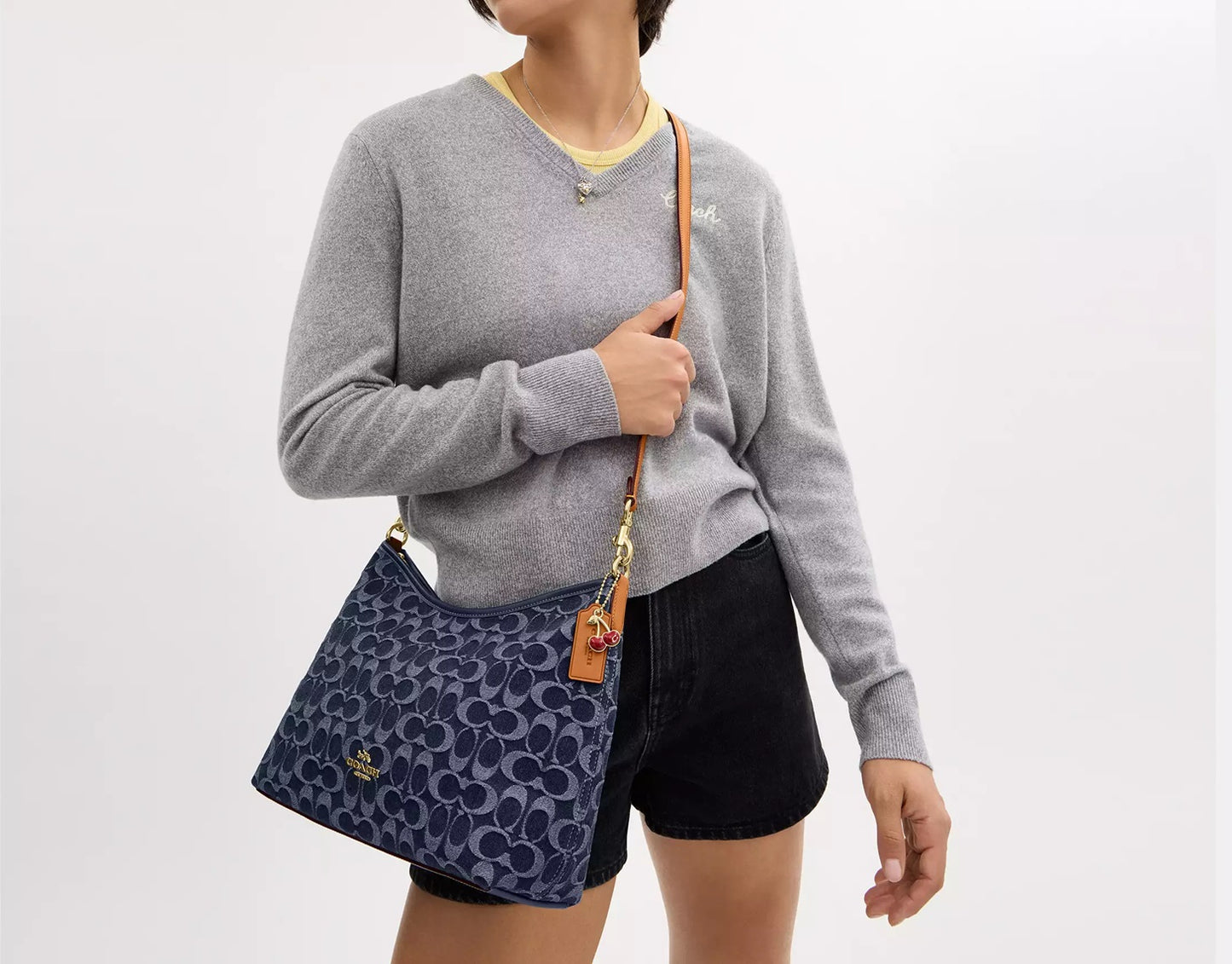 Laurel Shoulder Bag In Signature Denim Natural Coach