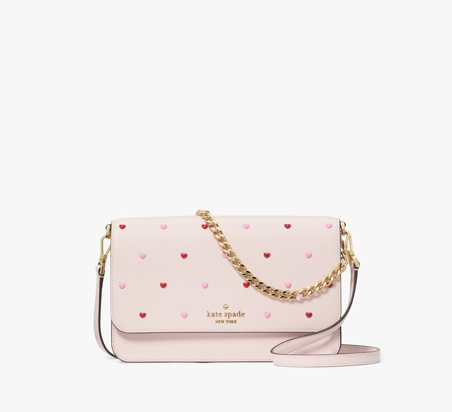 Madison Heart Studs Willow Convertible Crossbody Bag Powdered Sugar Kate Spade