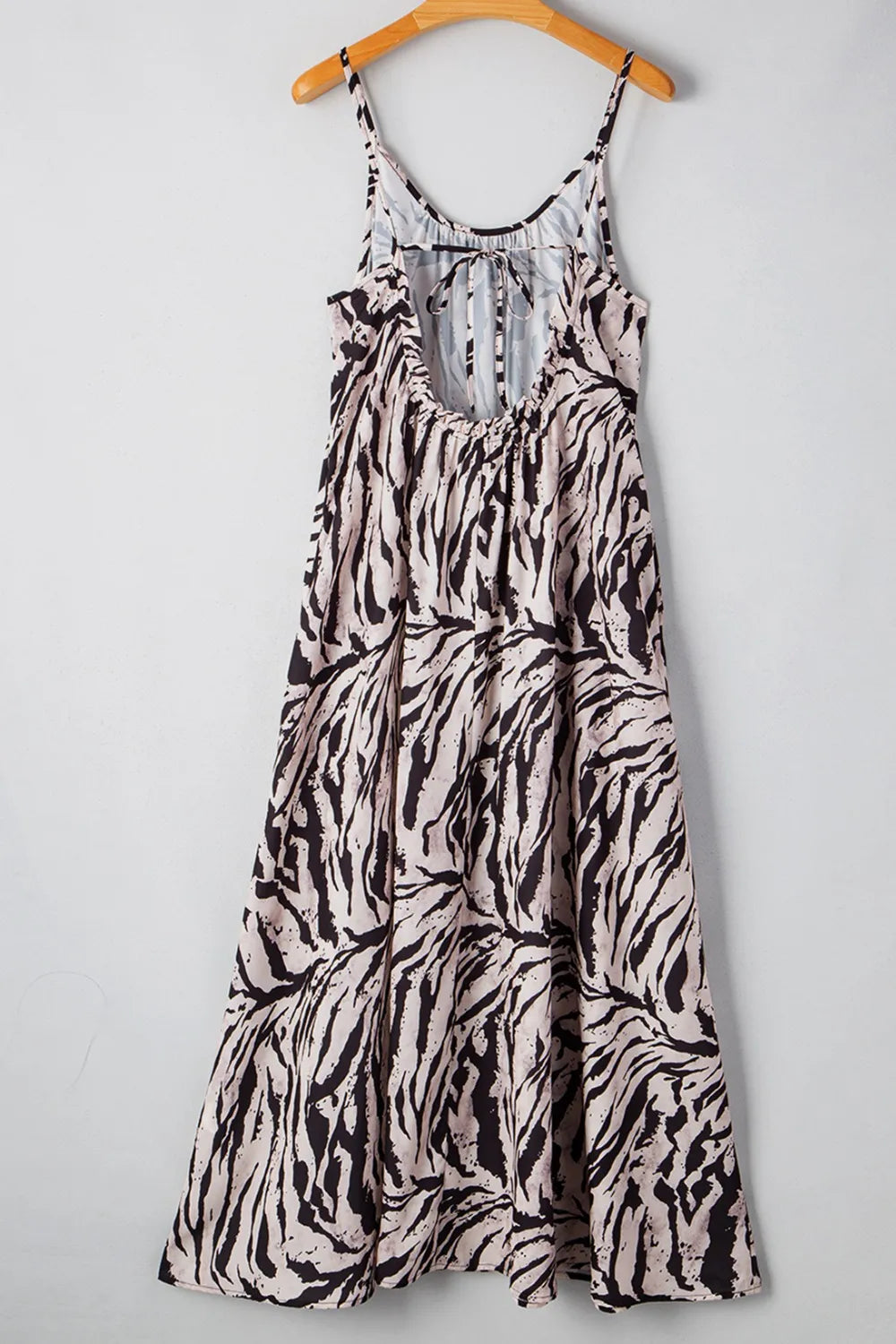 Abstract Print Tie Back Maxi Cami Dress