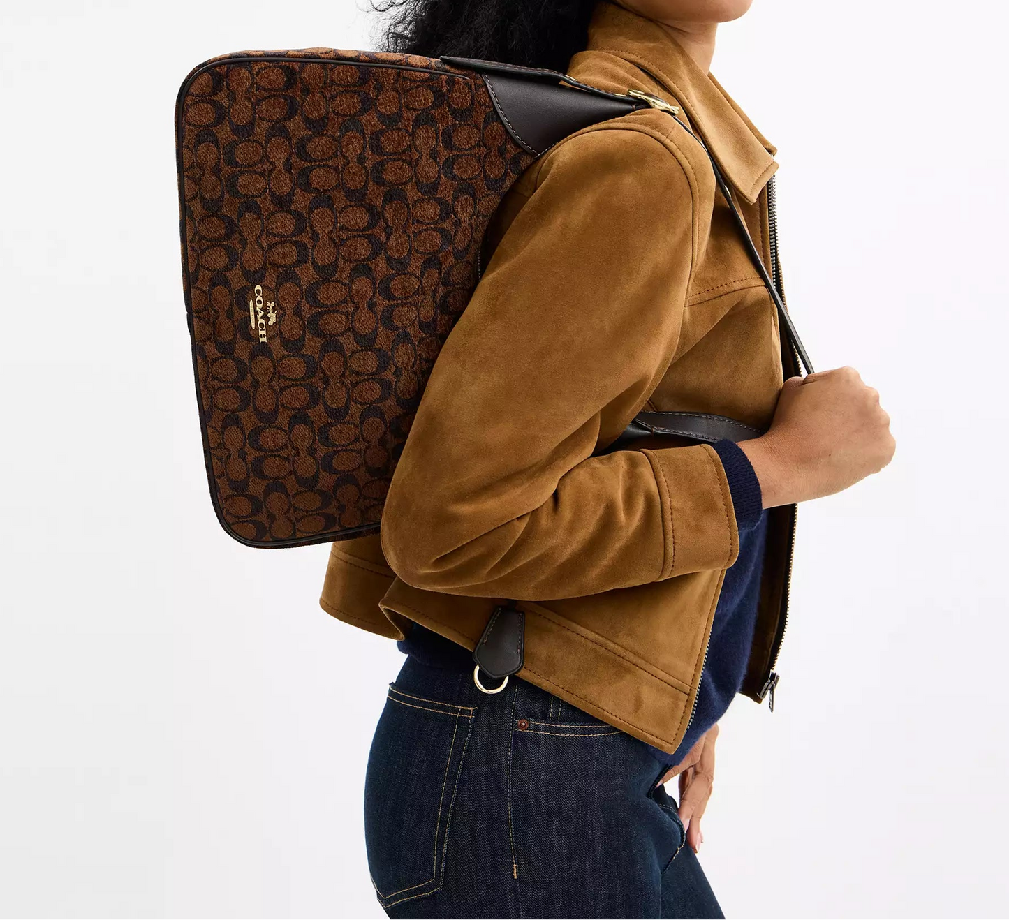 Ella Shoulder Bag In Signature Truffle Chenille Coach