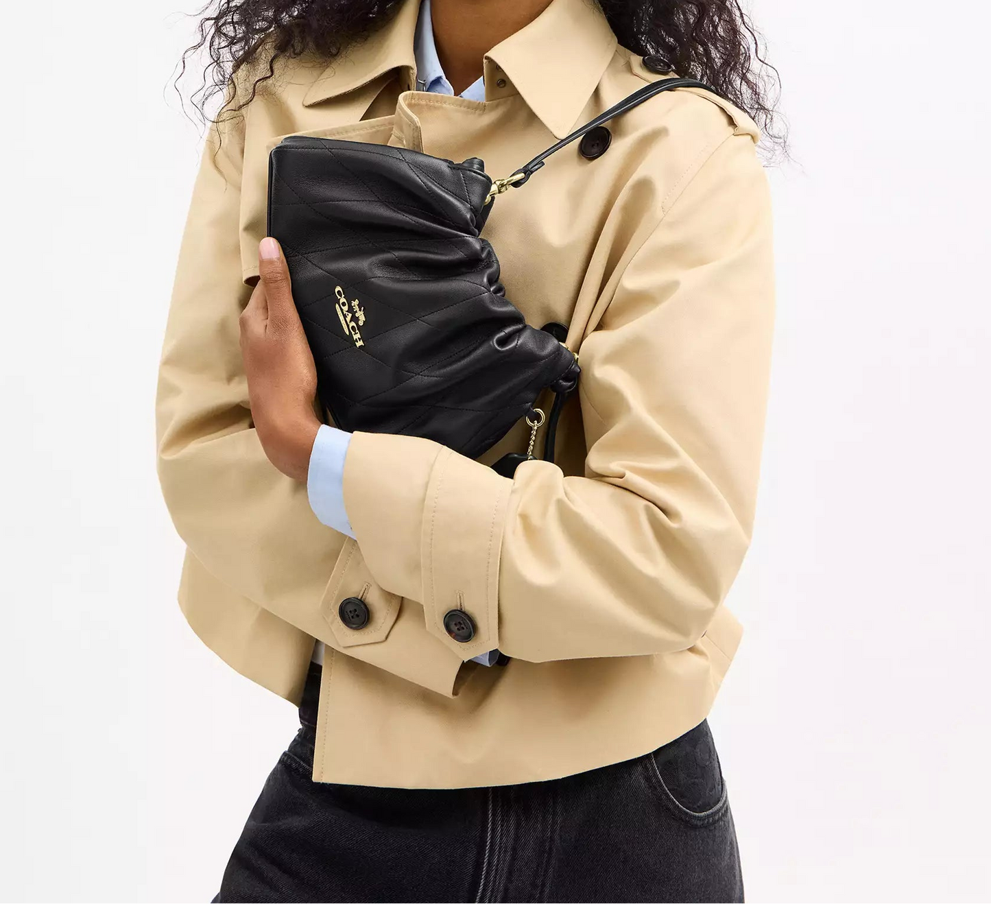 Faye Shoulder Bag With Quilting Black Coach