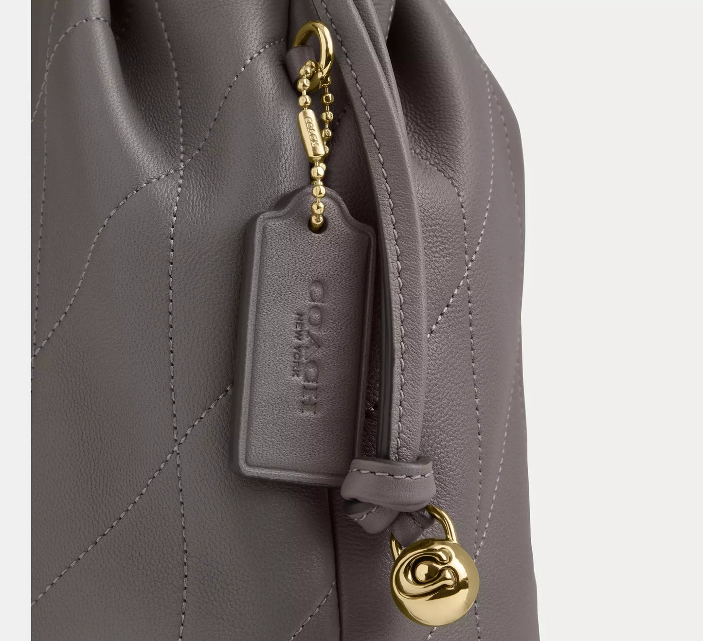 Faye Mini Drawstring Bag With Quilting Slate Coach