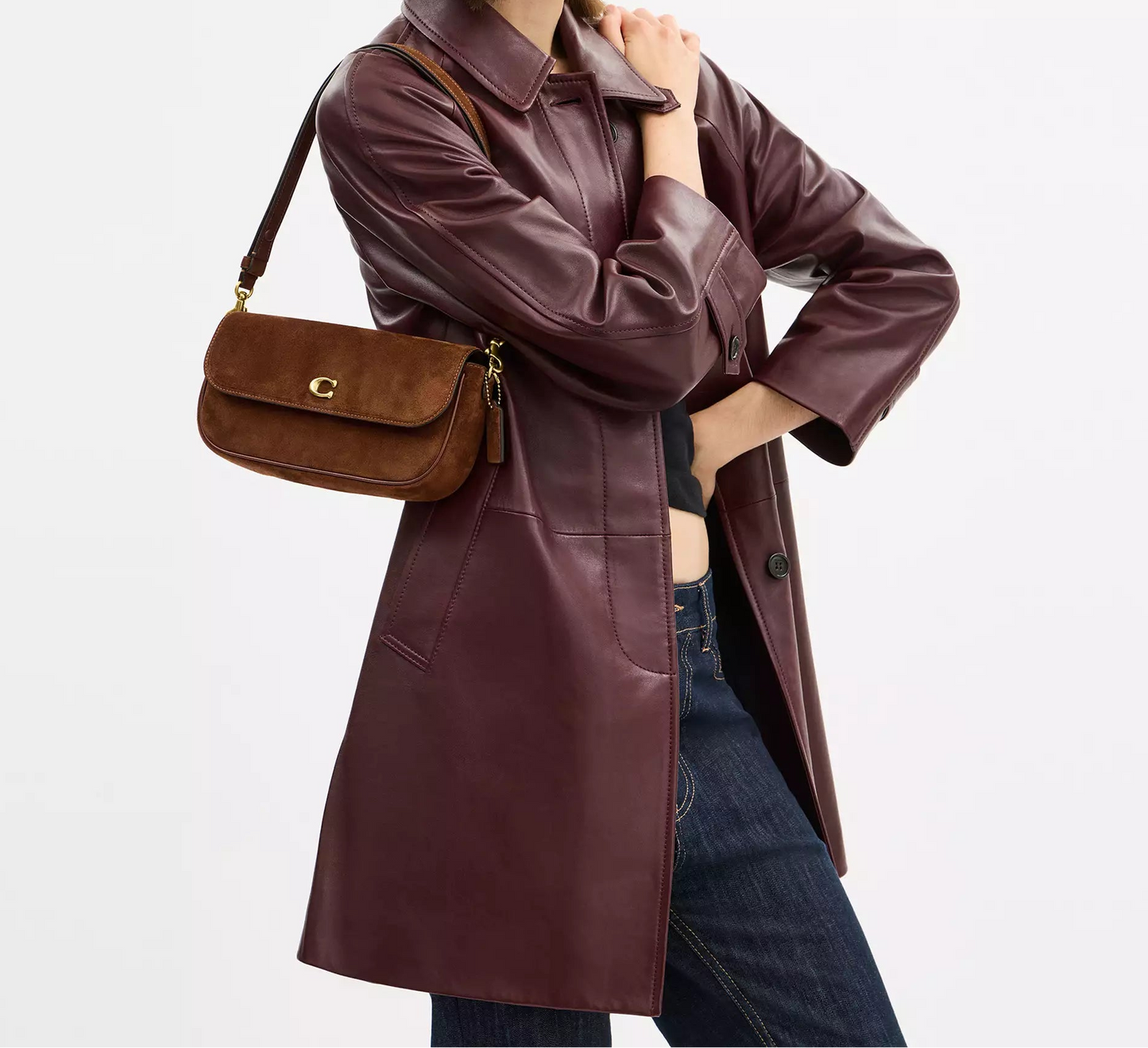 Brook Flap Chain Bag Warm Brown Coach